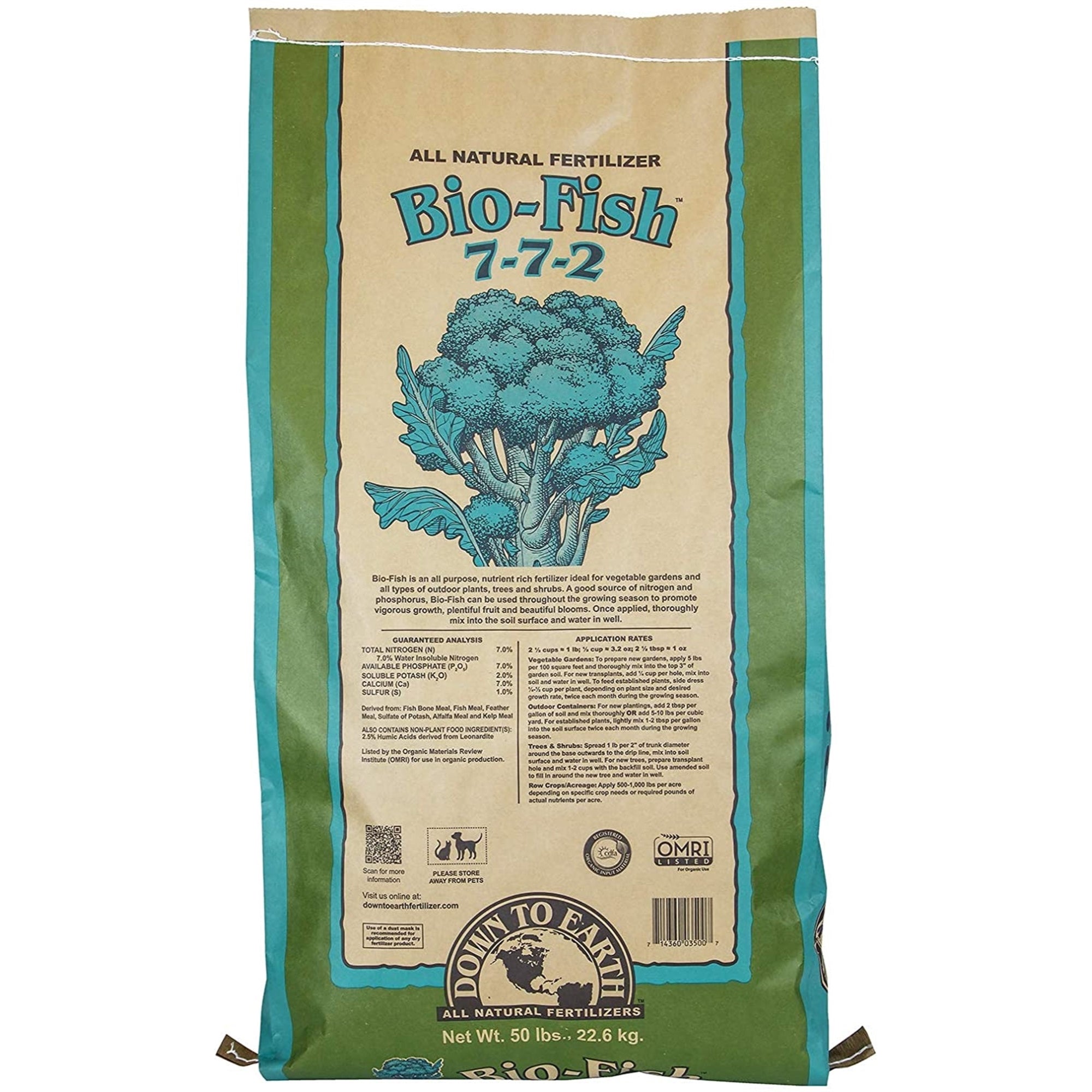 Down to Earth Organic Bio-Fish Fertilizer Mix 7-7-2