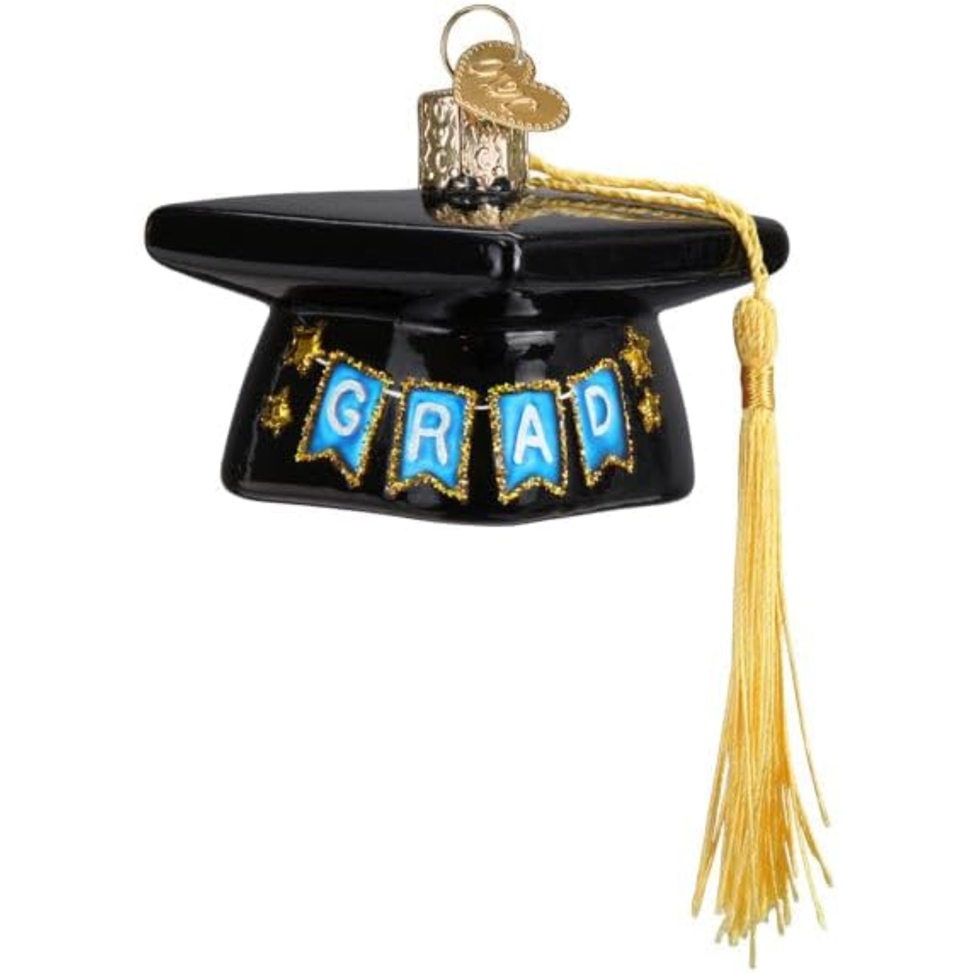 Old World Christmas Blown Glass Ornament for Christmas Tree, Graduation Cap (with OWC Gift Box)