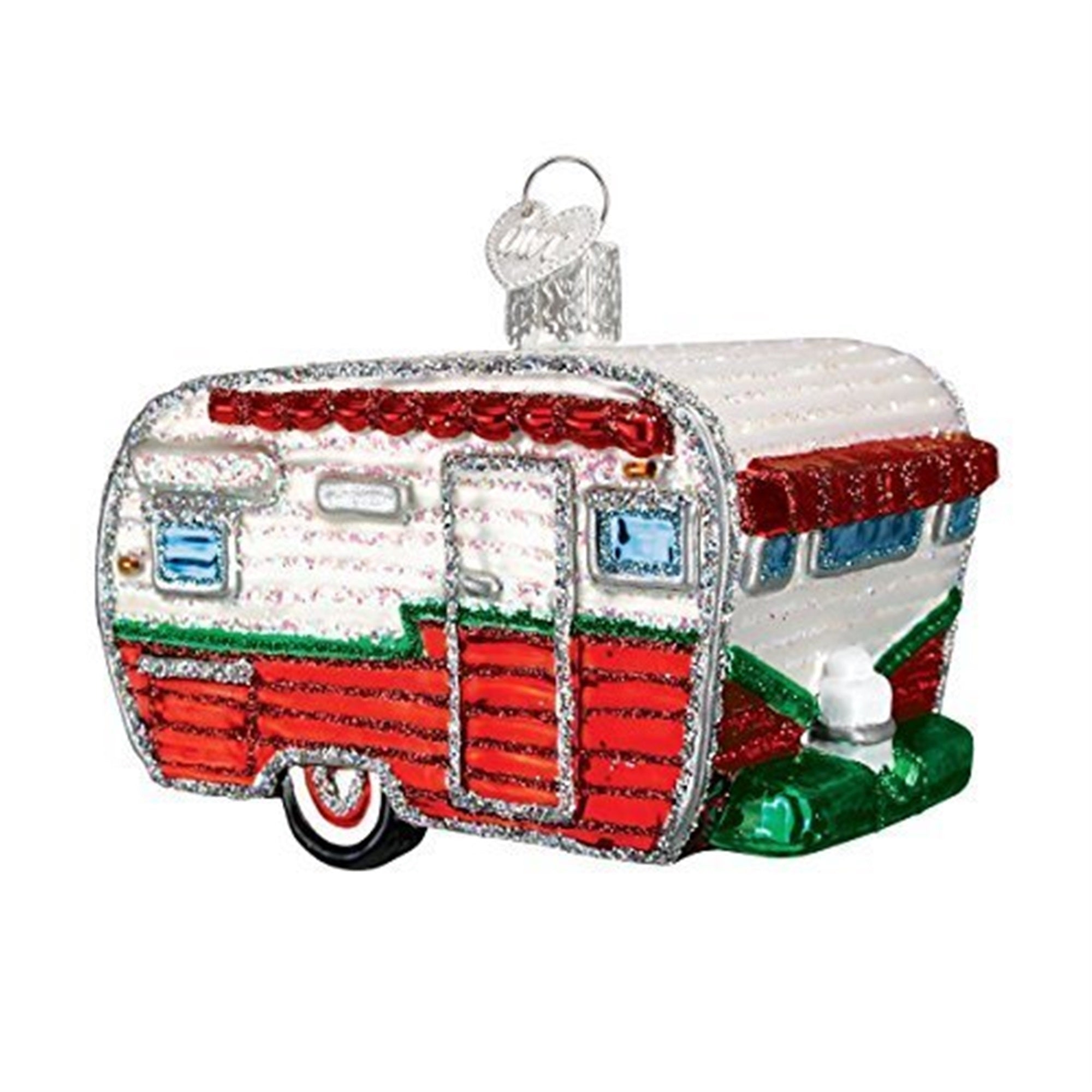 Old World Christmas Blown Glass Ornament for Christmas Tree, Travel Trailer