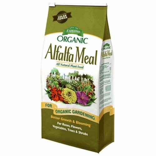 Espoma 2-0-2 Organic Alfalfa Meal All Purpose Plant Food for Growth and Blooming for Roses, Flowers, Vegetables, Trees and Shrubs, 3lb