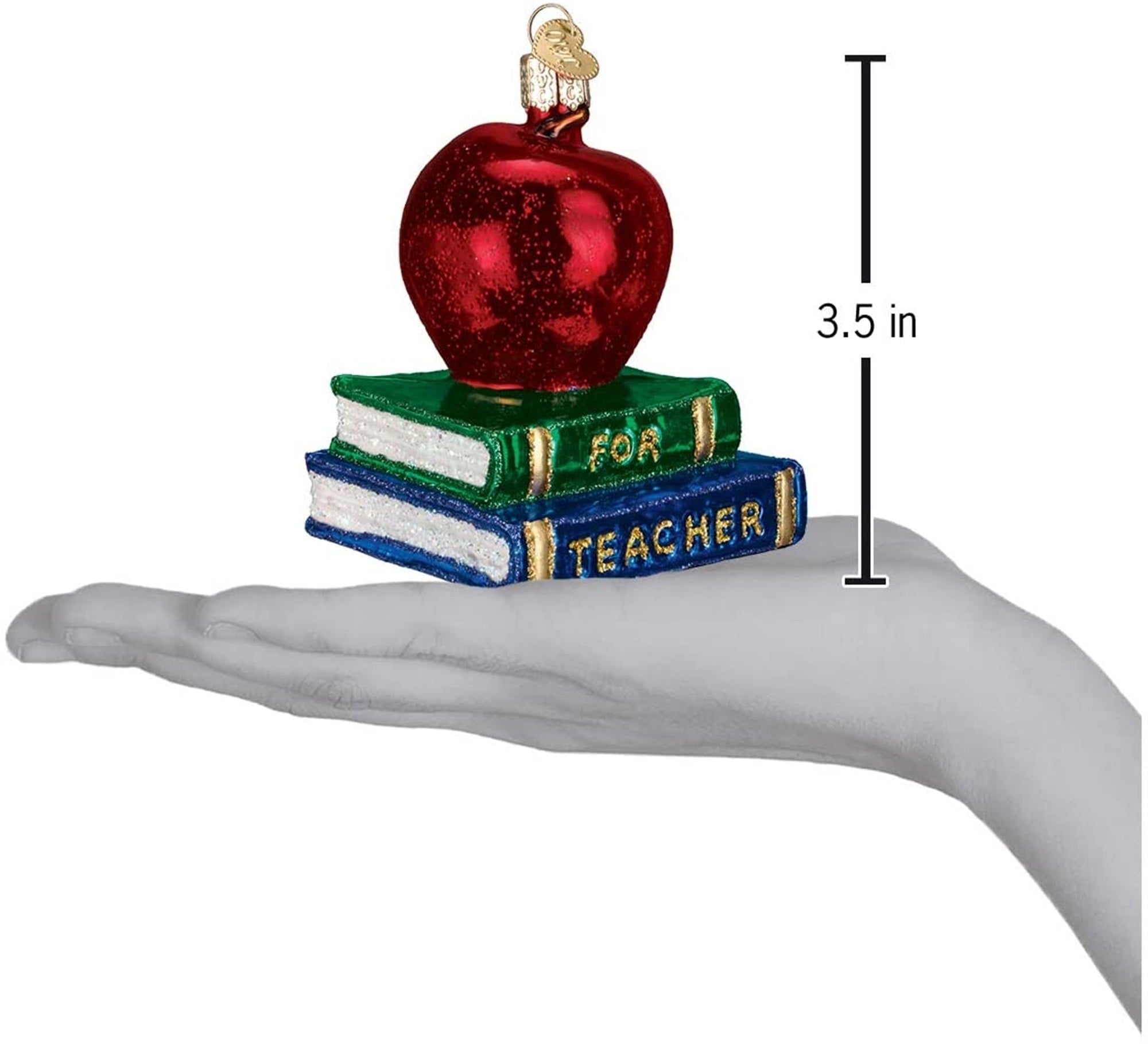 Old World Christmas Blown Glass Ornament for Christmas Tree, Teacher's Apple