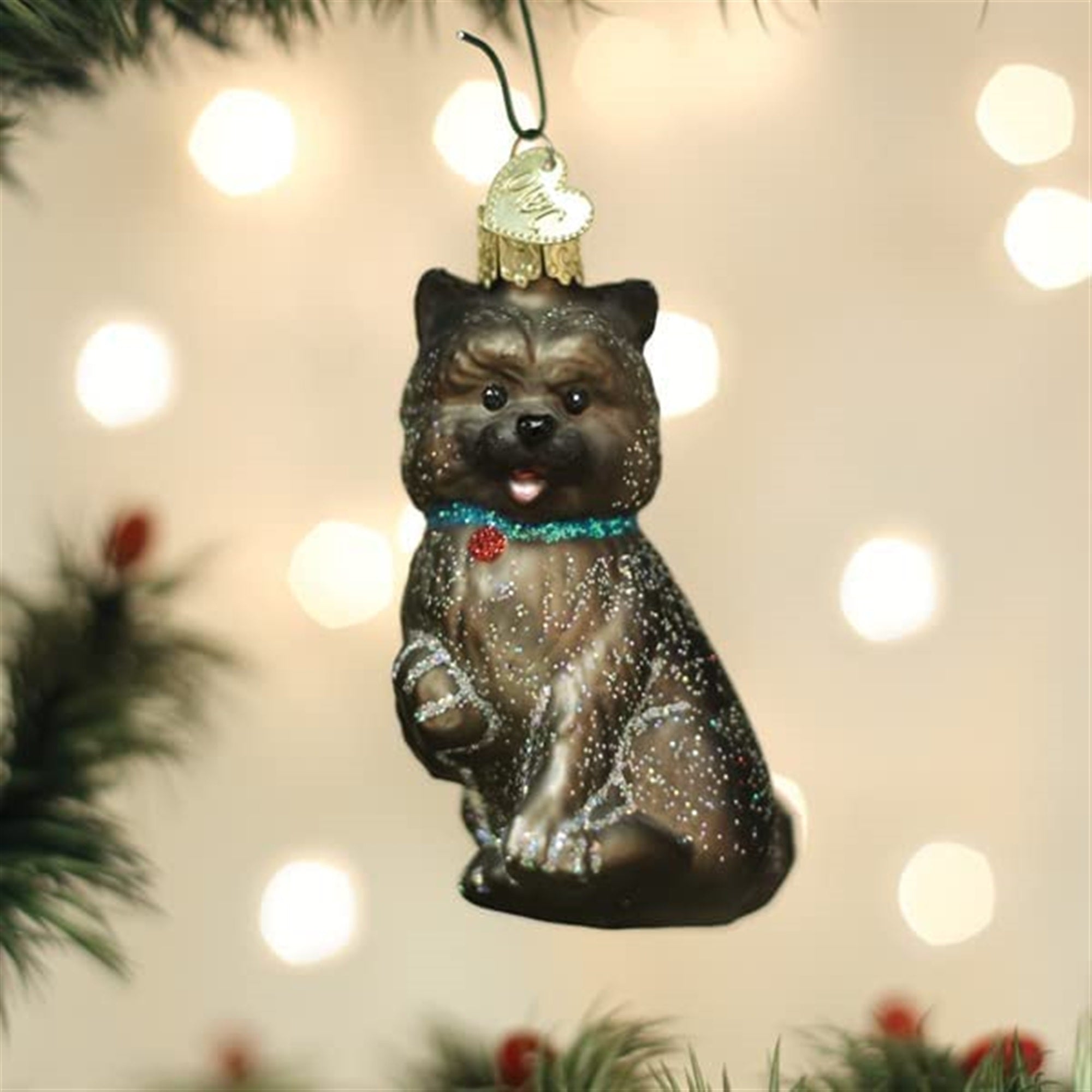 Old World Christmas Blown Glass Ornament for Christmas Tree, Cairn Terrier