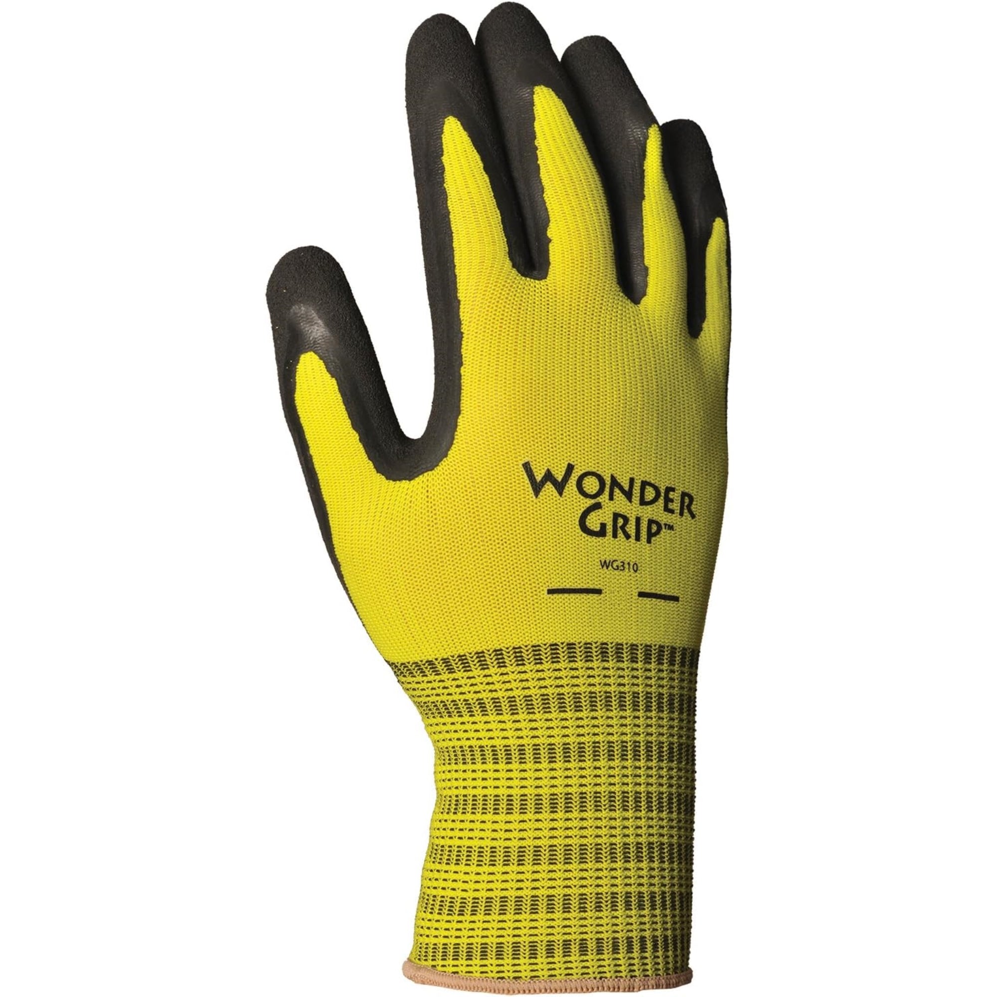 Wonder Grip Extra Grip Seamless Knit Work Gloves, Large, Yellow
