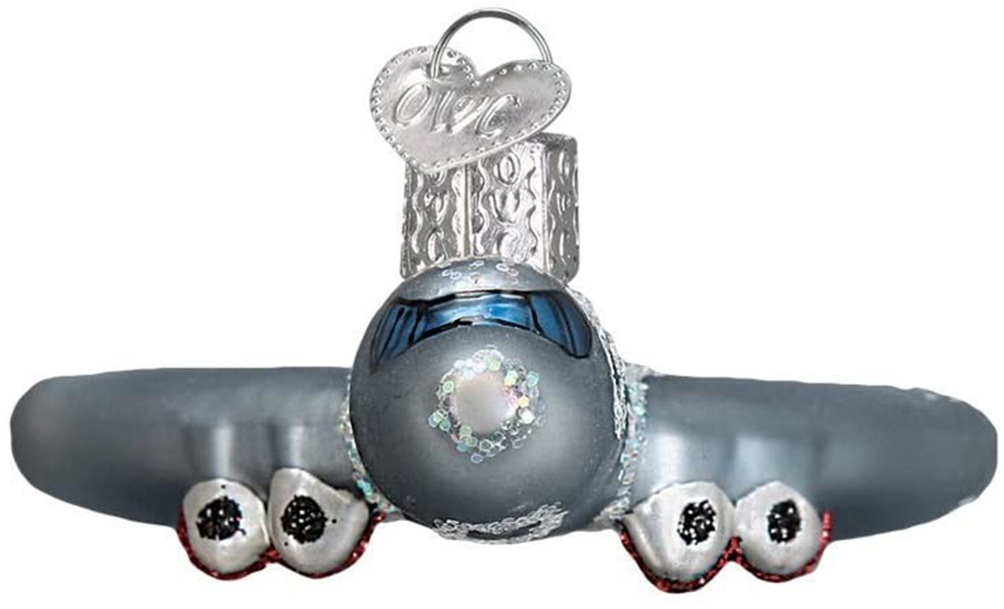 Old World Christmas Blown Glass Ornament for Christmas Tree, Airplane