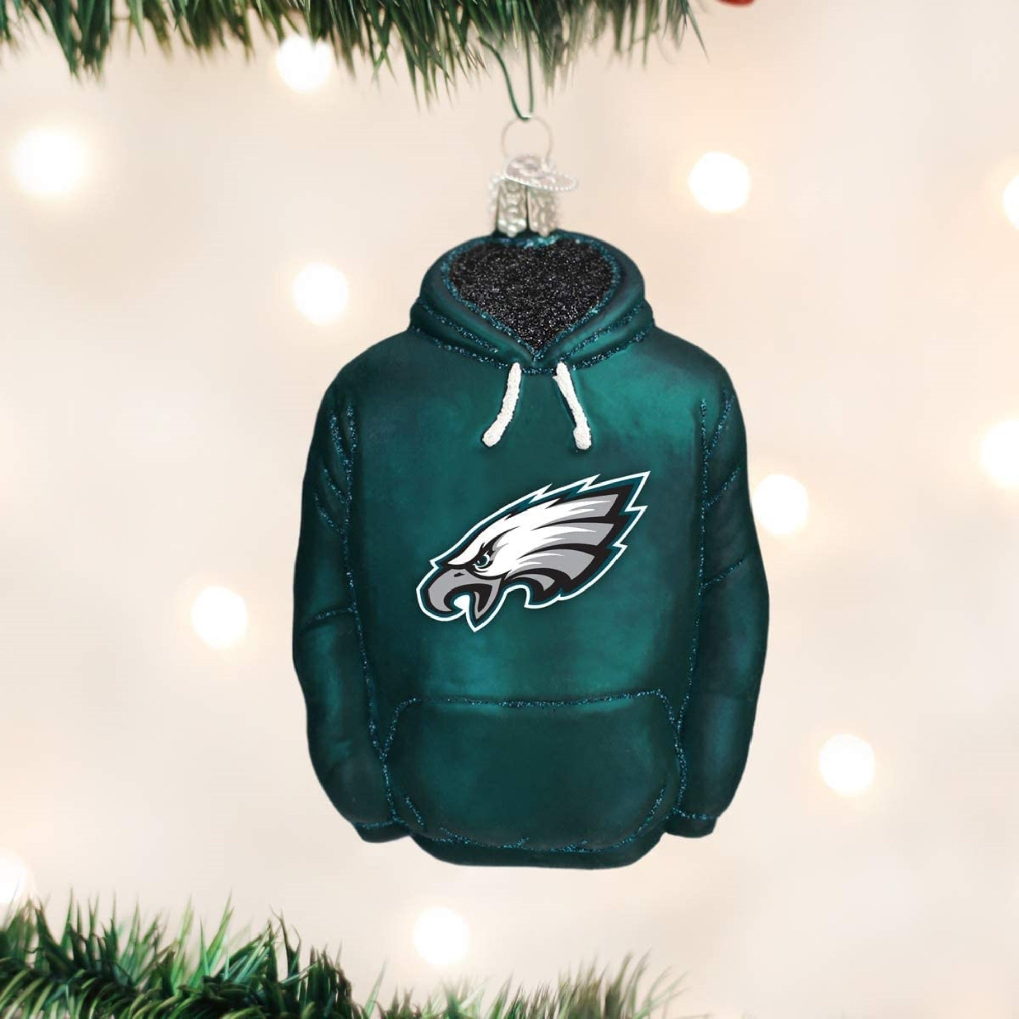 Old World Christmas Blown Glass Ornament for Christmas Tree, Philadelphia Eagles Hoodie