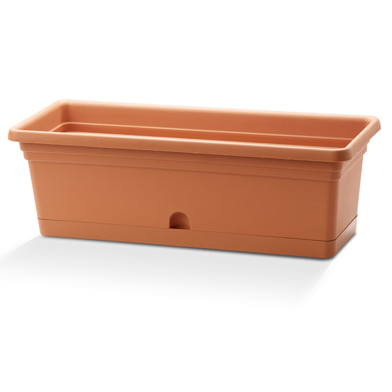 Crescent Garden In/Outdoor Emma Rectangle Plastic Flower Pot Planter