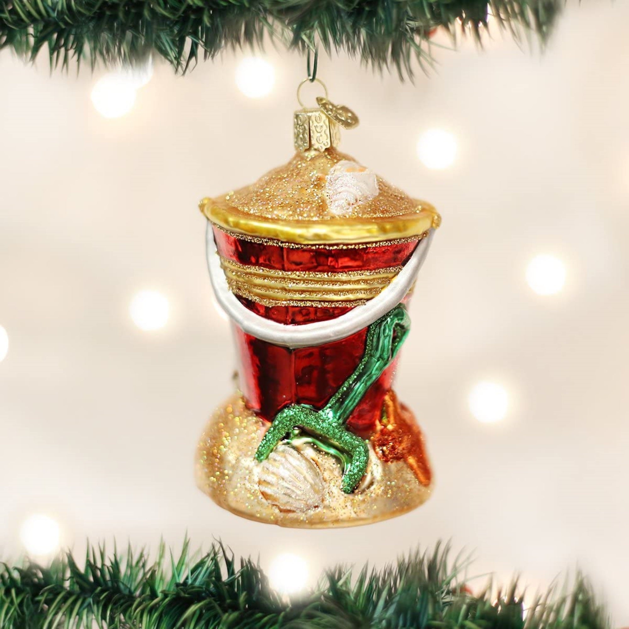 Old World Glass Blown Ornaments for Christmas Tree, Beach Bucket