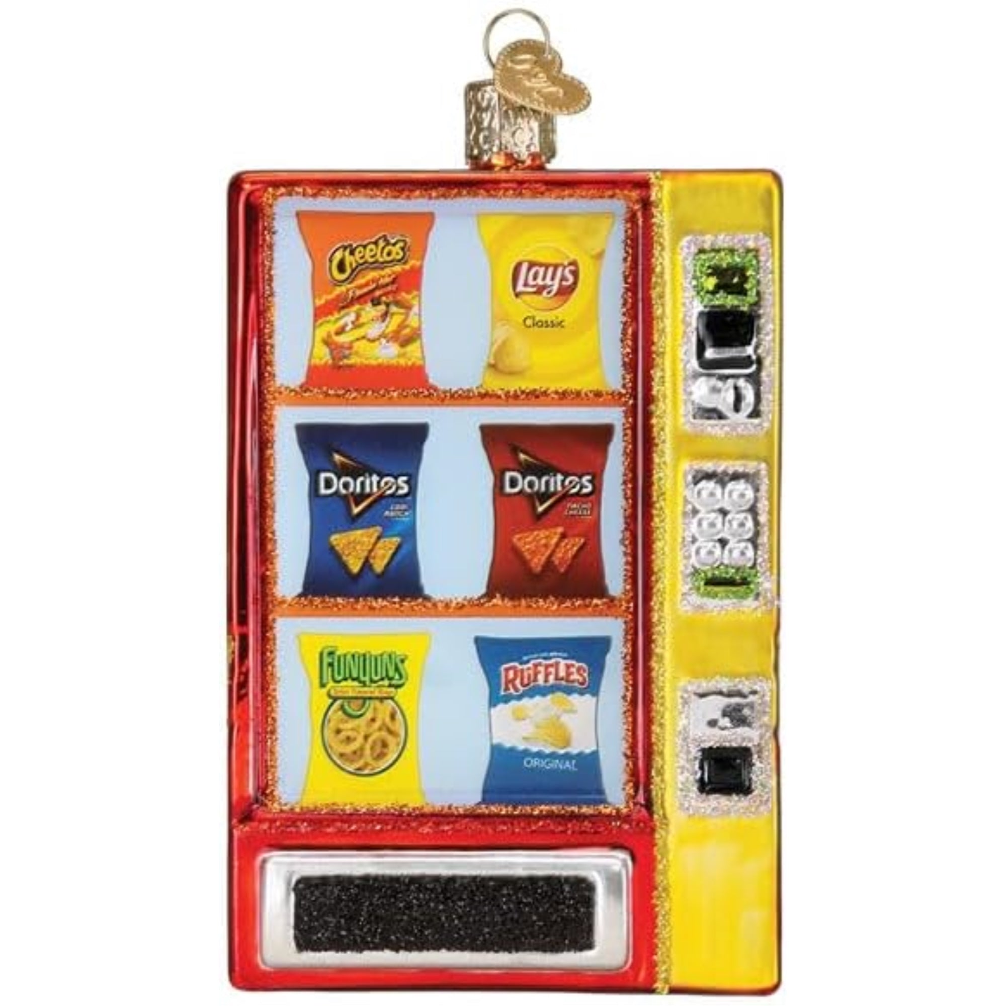 Old World Christmas Blown Glass Ornament for Christmas Tree, Frito Lay Vending Machine (with OWC Gift Box)