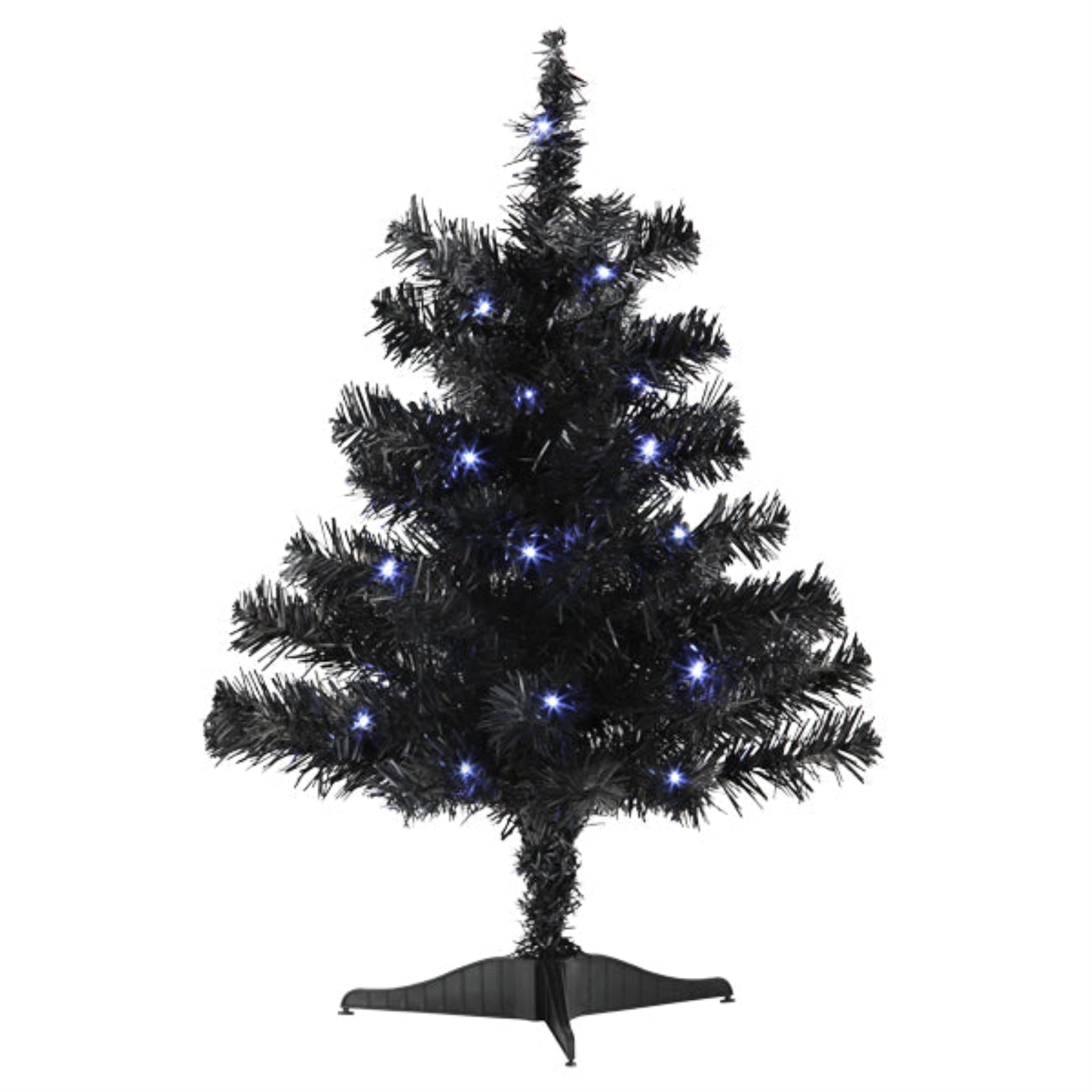 Old World Christmas Mini Artificial Pre-lit Black Tree for Small Spaces, Dorms, and More, 18"