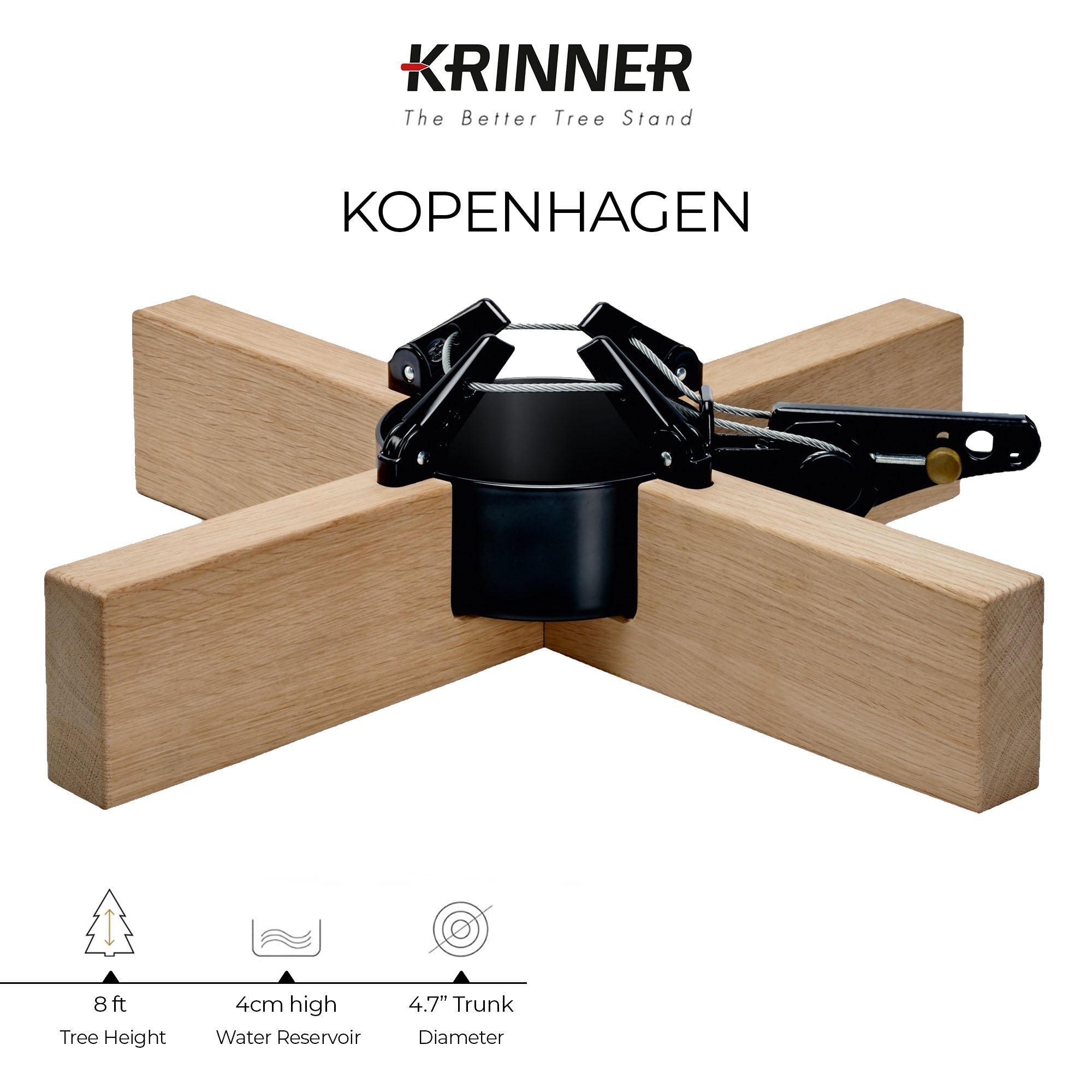 Krinner Kopenhagen Modern Christmas Tree Stand, Oak