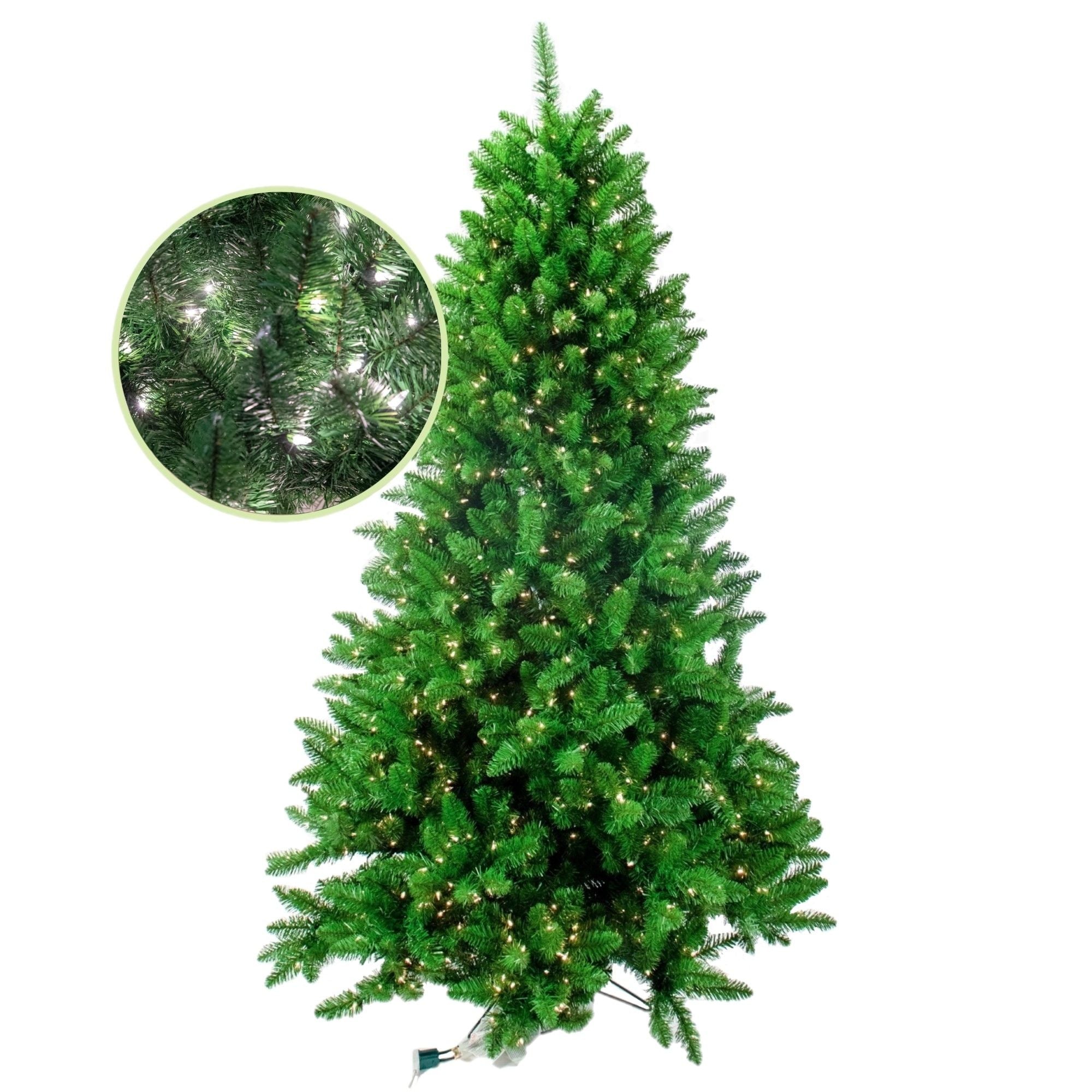 Garden Elements Artificial Pre-Lit Penn Spruce Artificial Christmas Tree, 1062 Tips, 900 Clear Lights, 6.5 ft