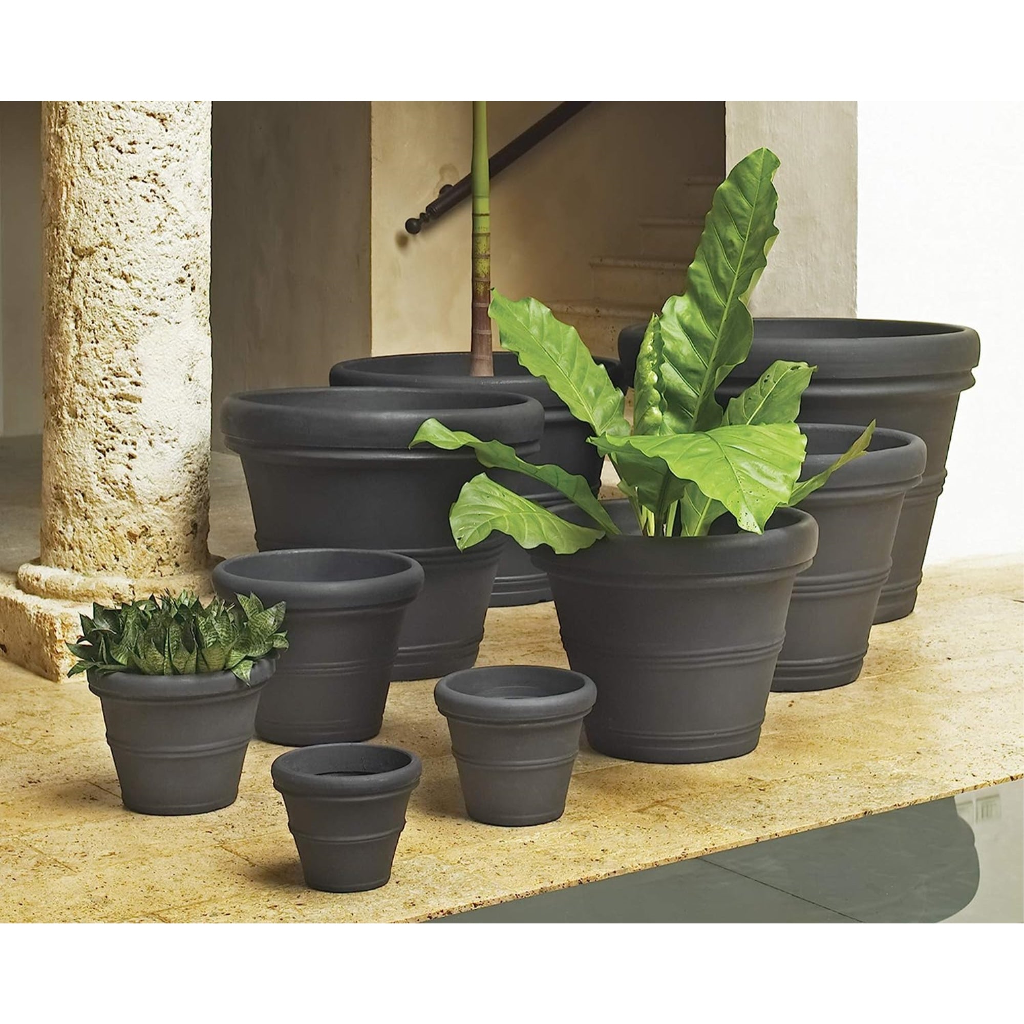 Crescent Garden Brunello Classic Rolled-Rim Plant Pot