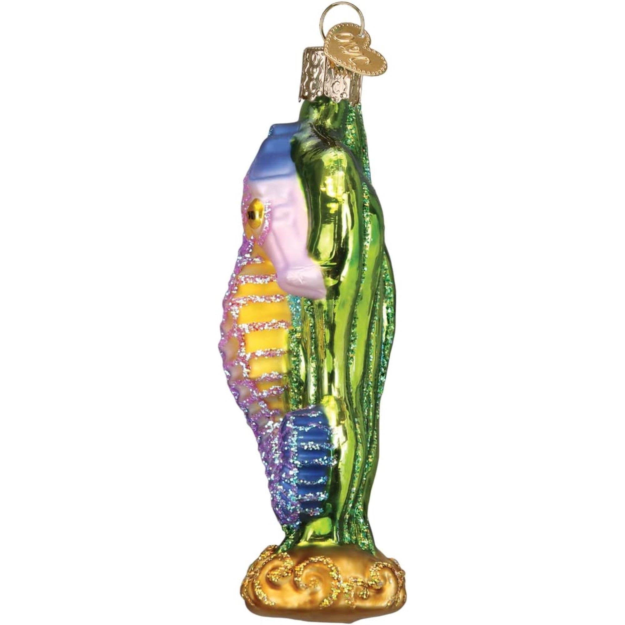 Old World Christmas Blown Glass Ornament for Christmas Tree, Bright Seahorse