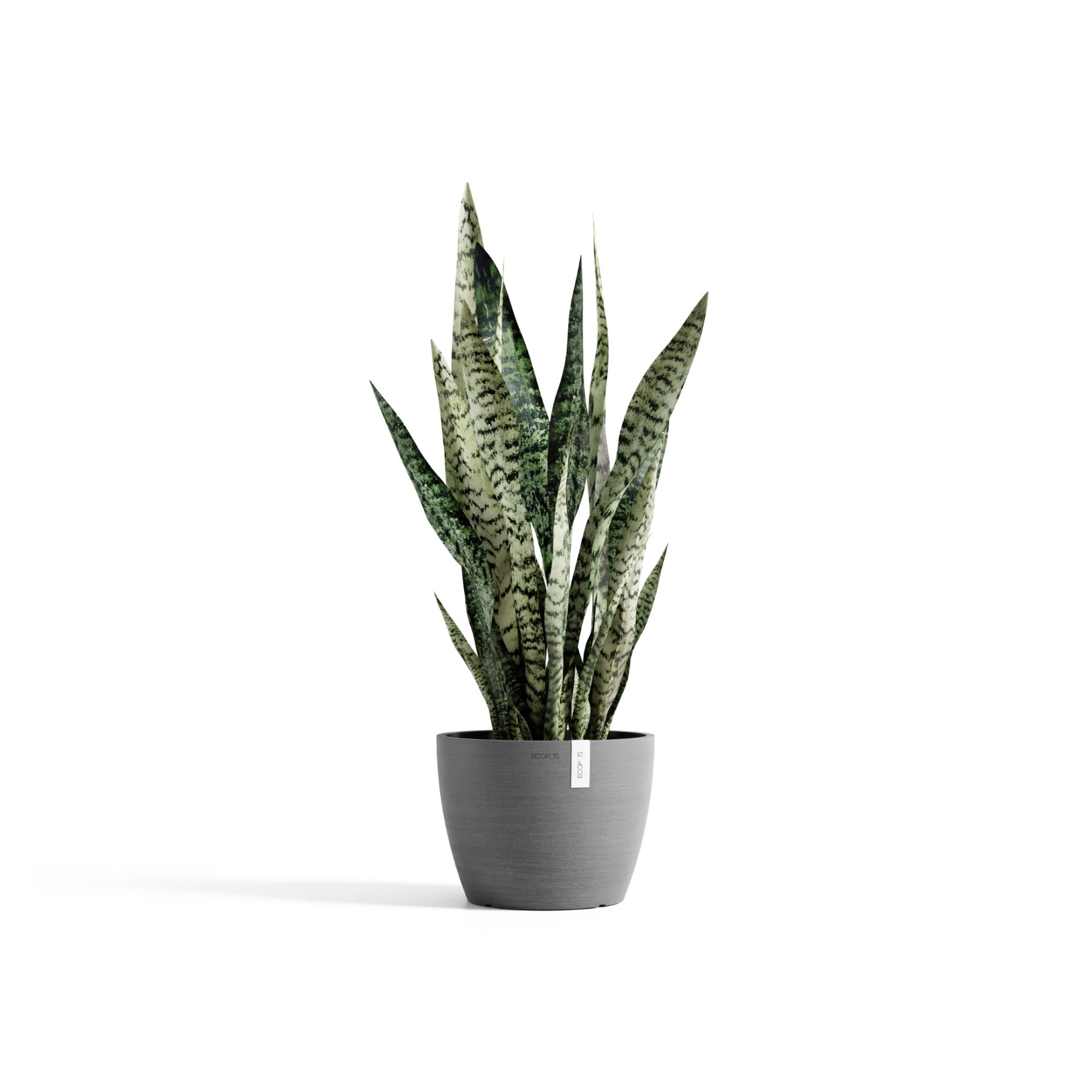 EcoPots Stockholm Durable Indoor/Outdoor Modern Round Recycled Plastic Planter Flower Pot