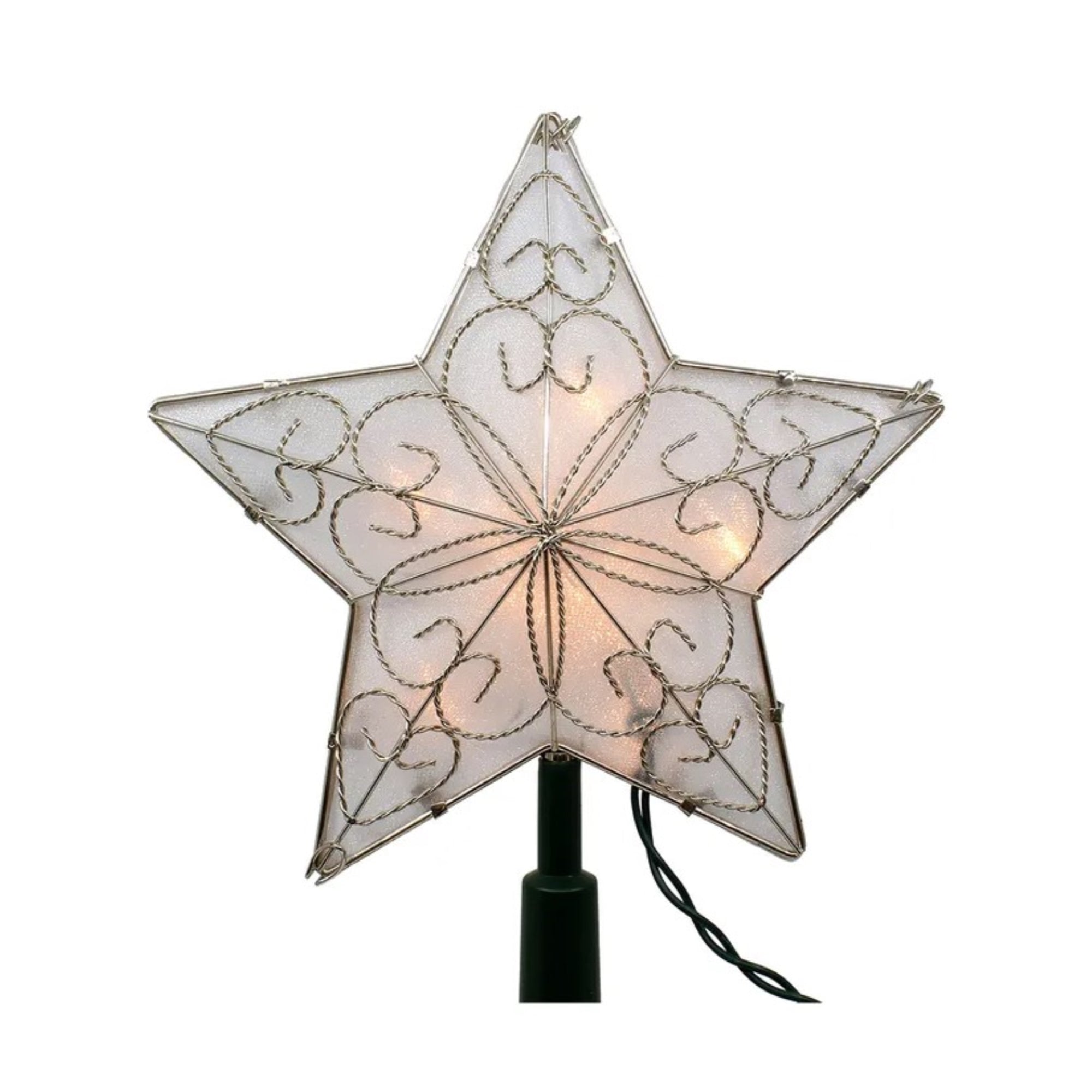 Kurt Adler Star Christmas Tree Topper, 8.5"