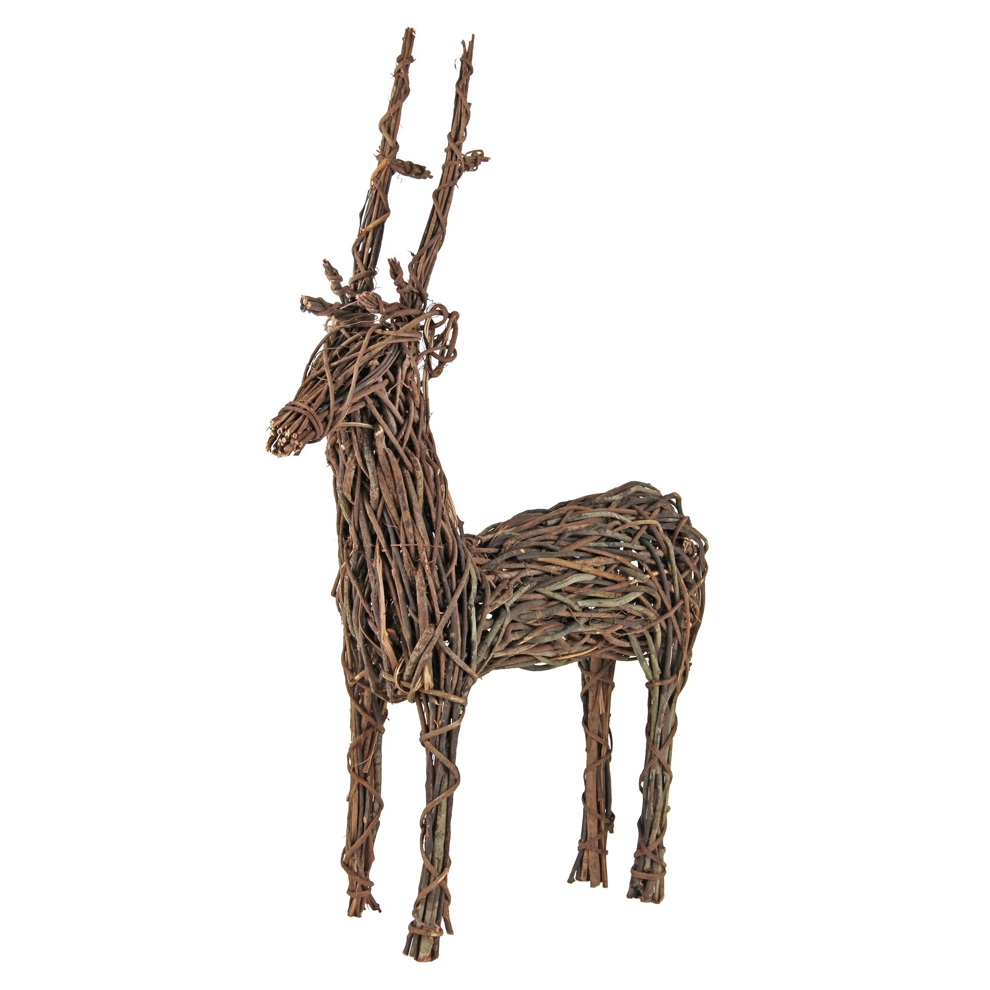 Garden Elements Outdoor Christmas Decoration, Grapevine Standing Deer, Brown 24"