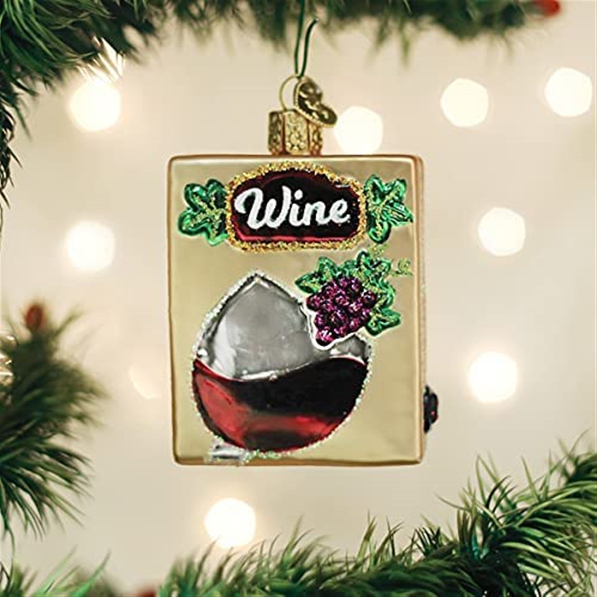 Old World Christmas Blown Glass Ornament for Christmas Tree, Boxed Wine