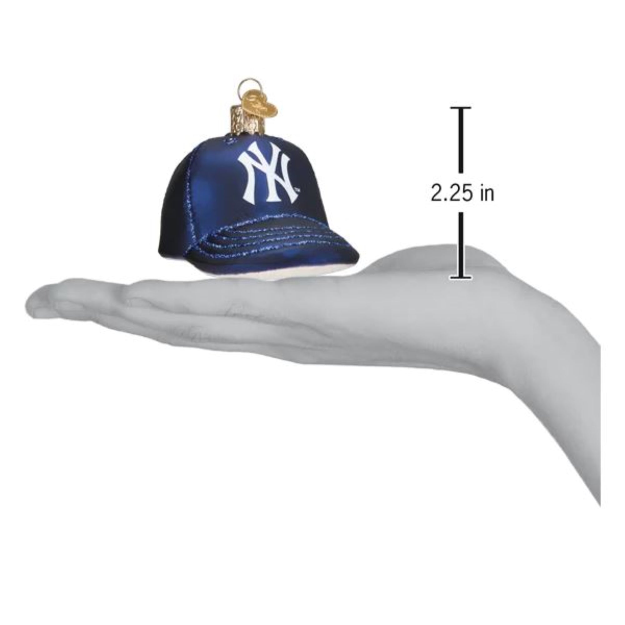 Old World Christmas Blown Glass Ornament for Christmas Tree, New York Yankees Baseball Cap