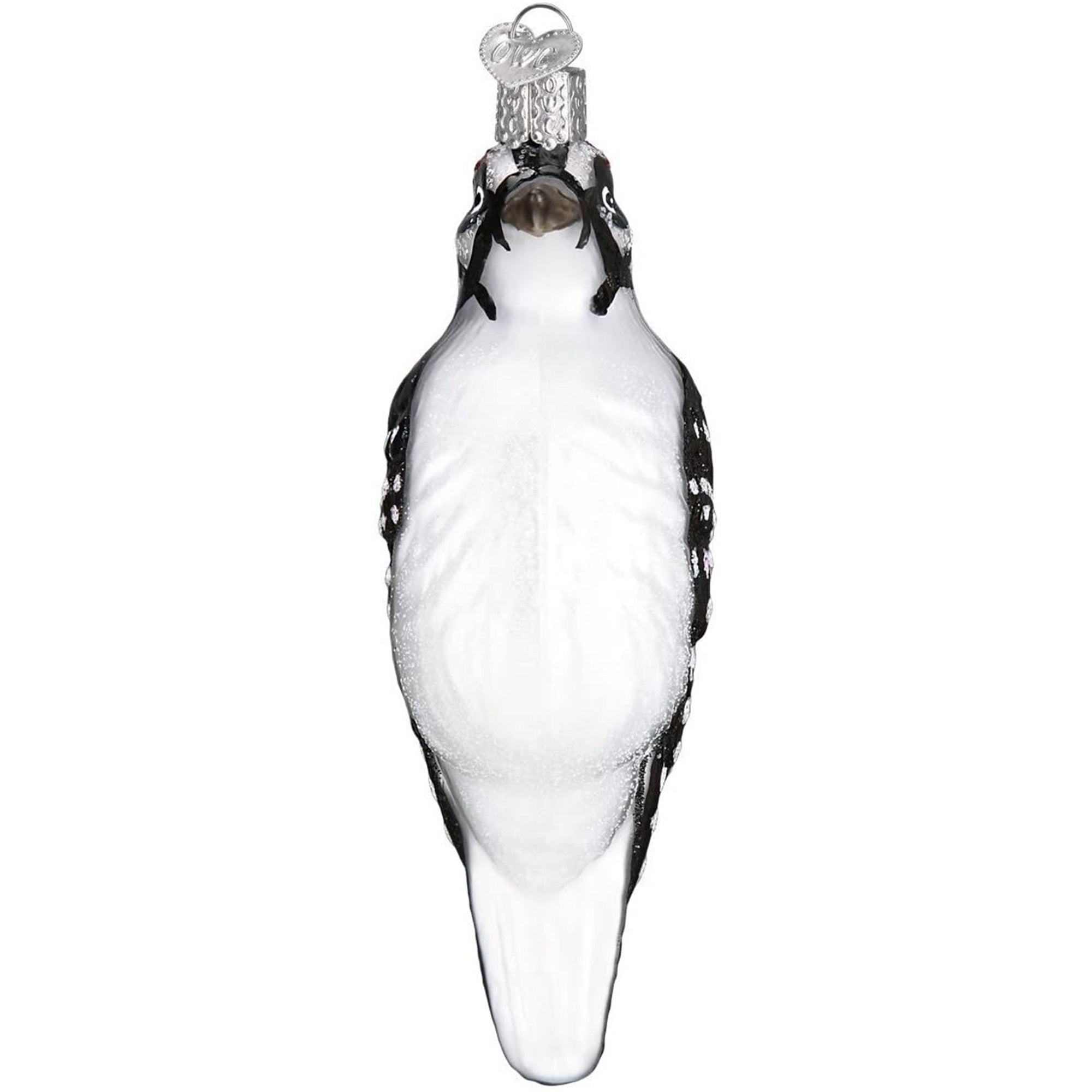 Old World Christmas Blown Glass Ornament for Christmas Tree, Hairy Woodpecker