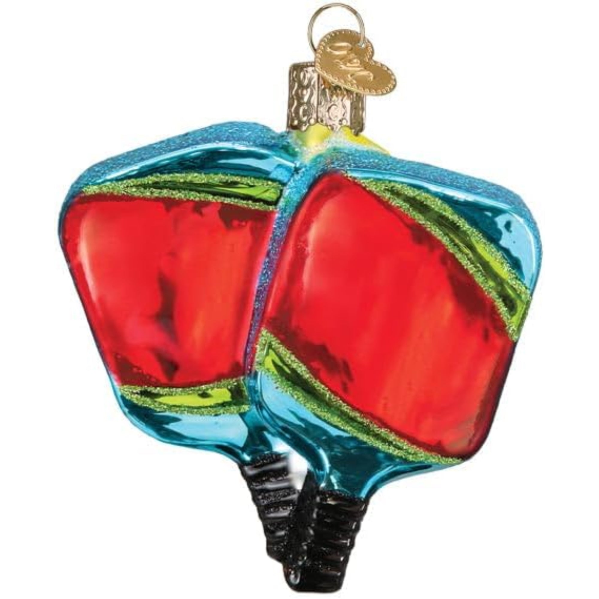 Old World Christmas Blown Glass Ornament for Christmas Tree, Pickleball Paddles (with OWC Gift Box)