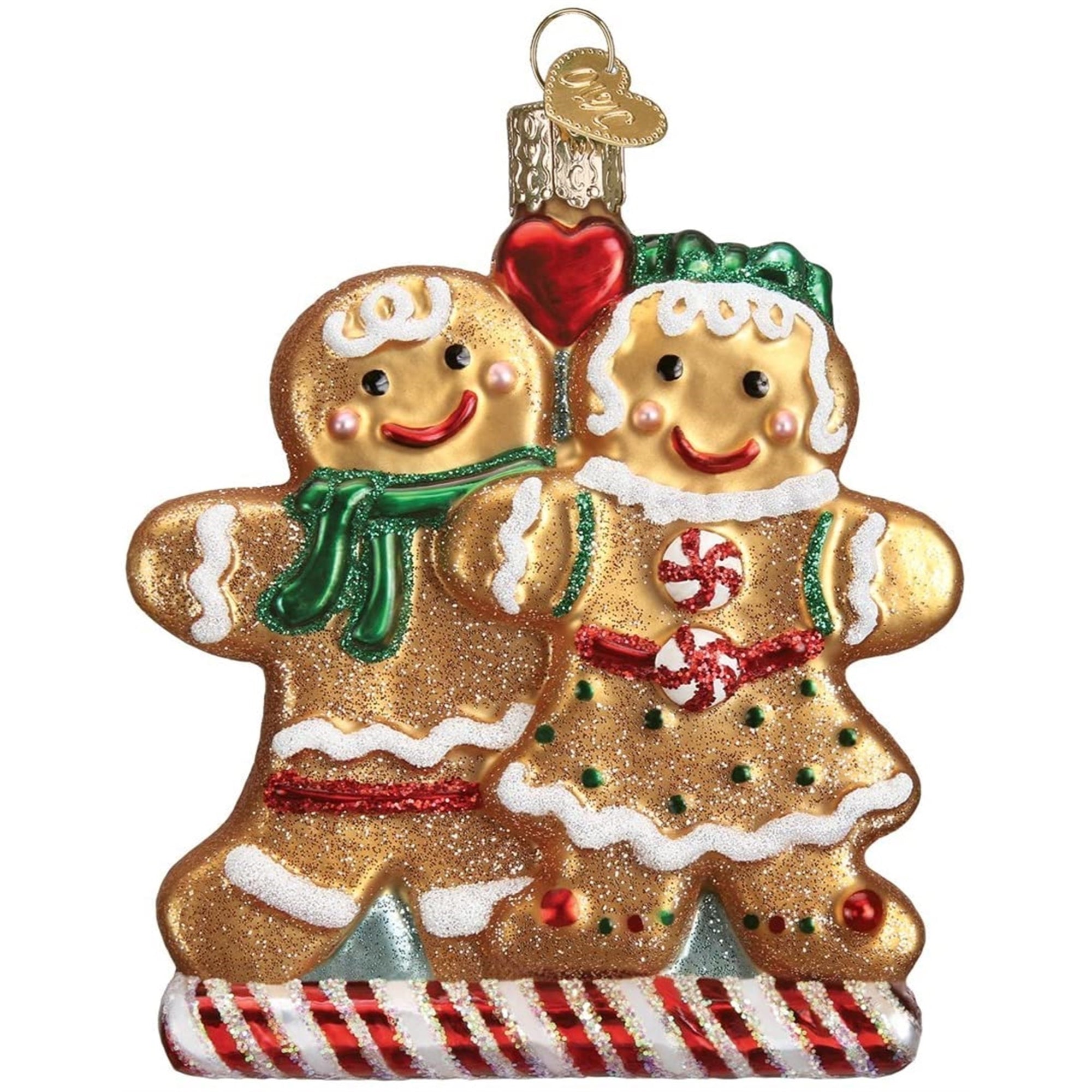 Old World Christmas Blown Glass Ornament for Christmas Tree, Gingerbread Friends