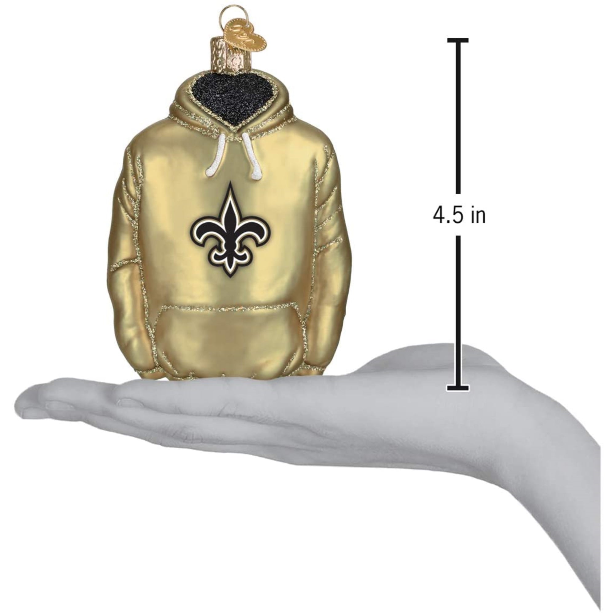 Old World Christmas Blown Glass Ornament for Christmas Tree, New Orleans Saints Hoodie