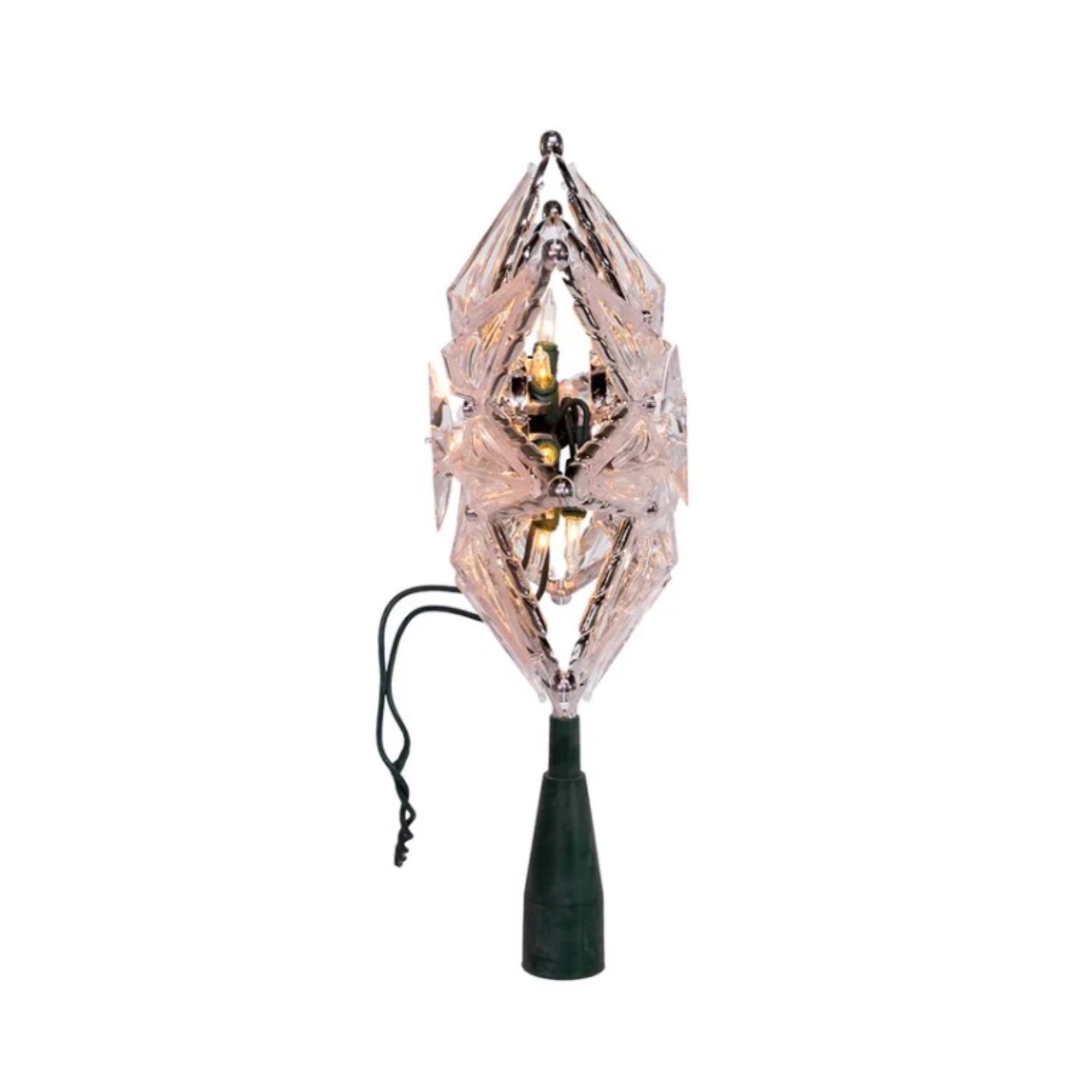 Kurt Adler 10-Light 8-Point Star Christmas Treetop, Clear, 8in