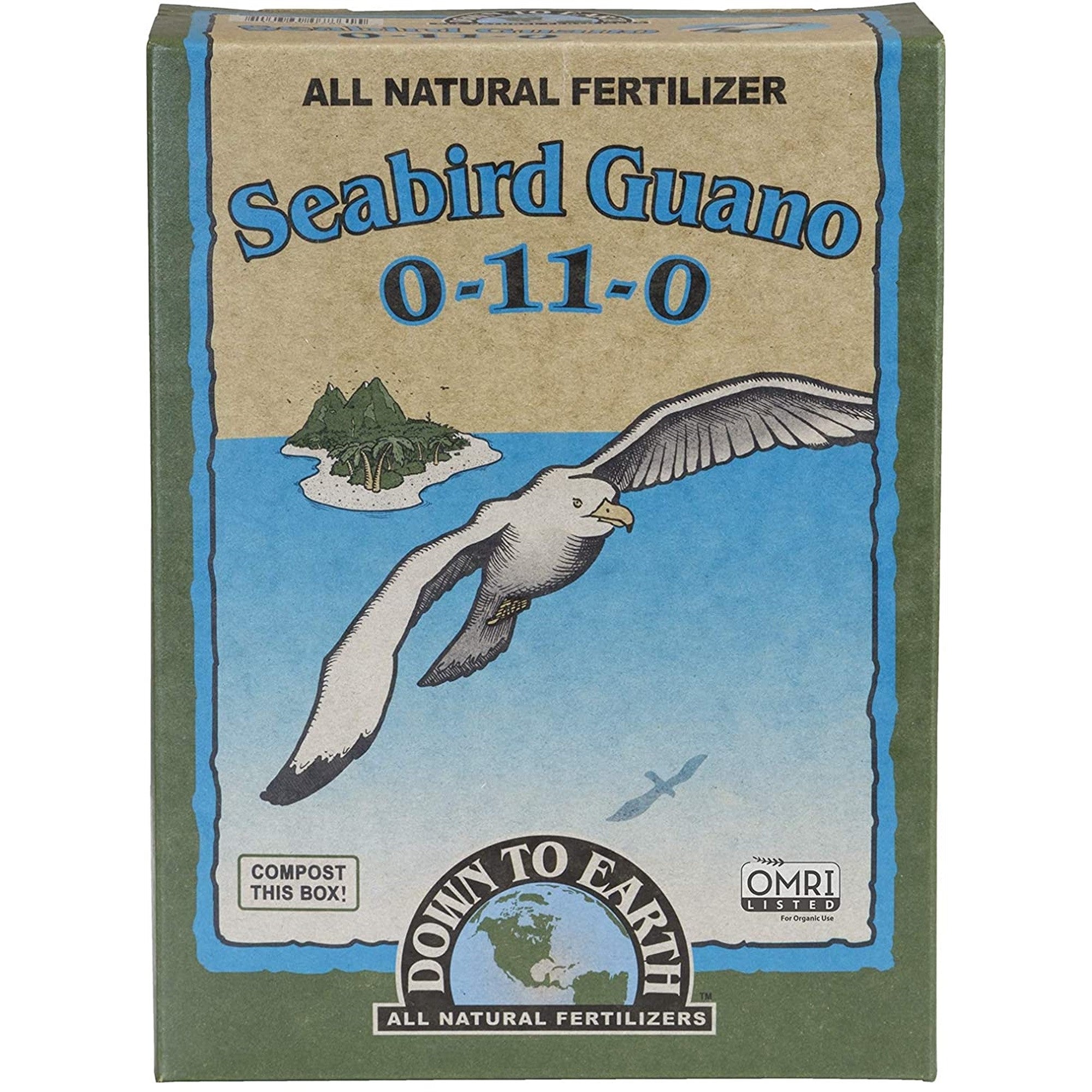 Down To Earth All Natural Seabird Guano Fertilizer Mix 0-11-0