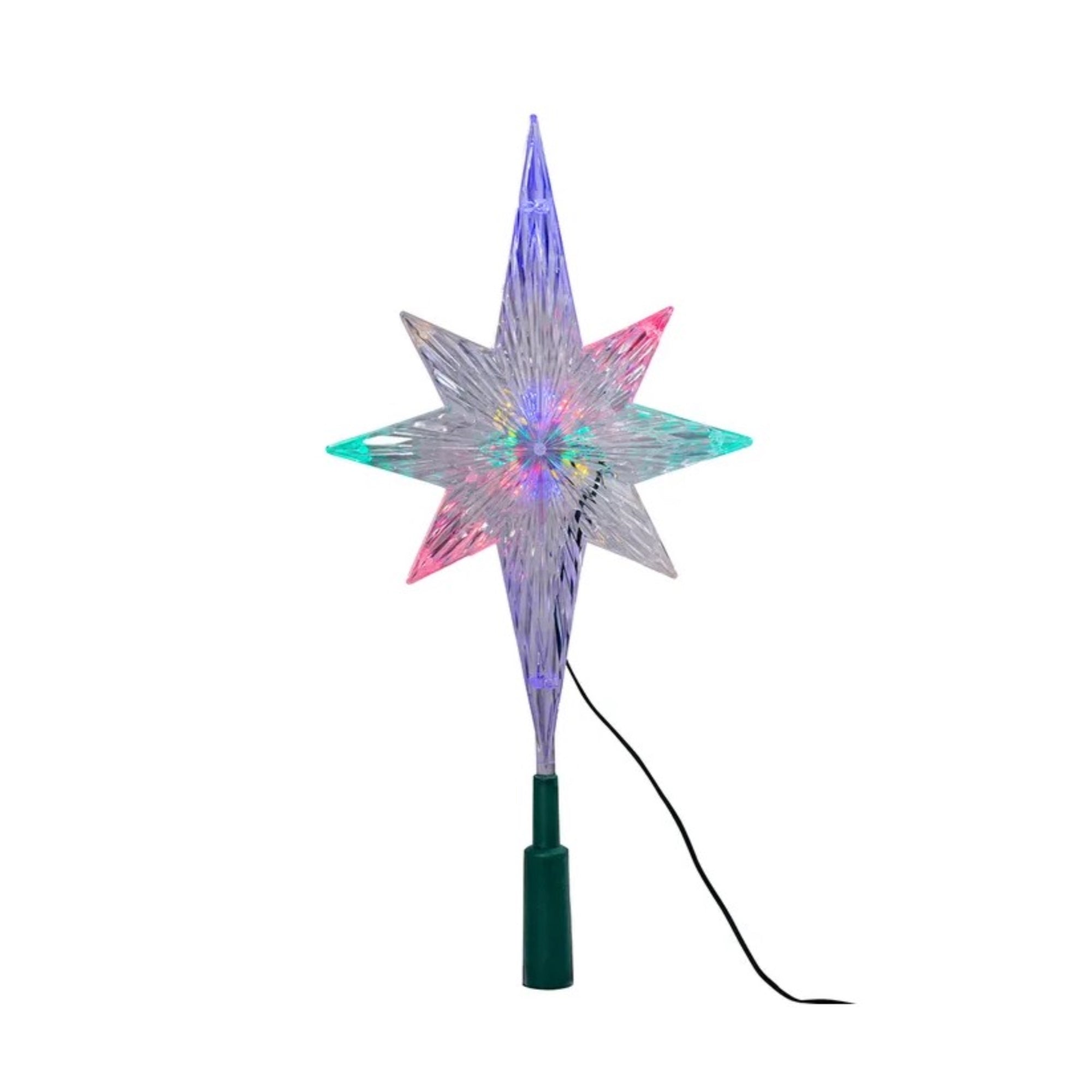 Kurt Adler 10-Light Color-Changing LED Polar Star Christmas Treetop, 11.25in