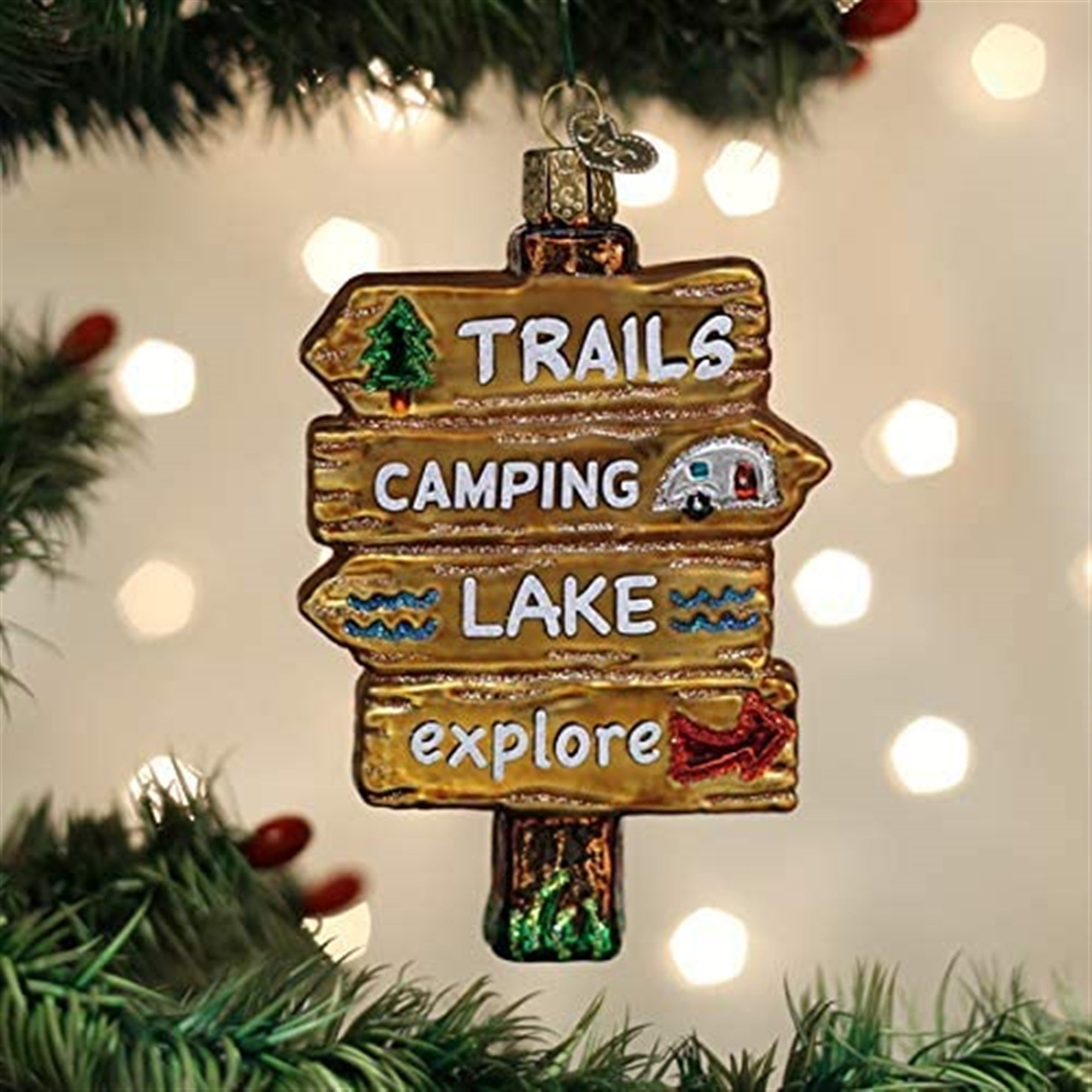 Old World Christmas Blown Glass Ornament for Christmas Tree, Gone Camping