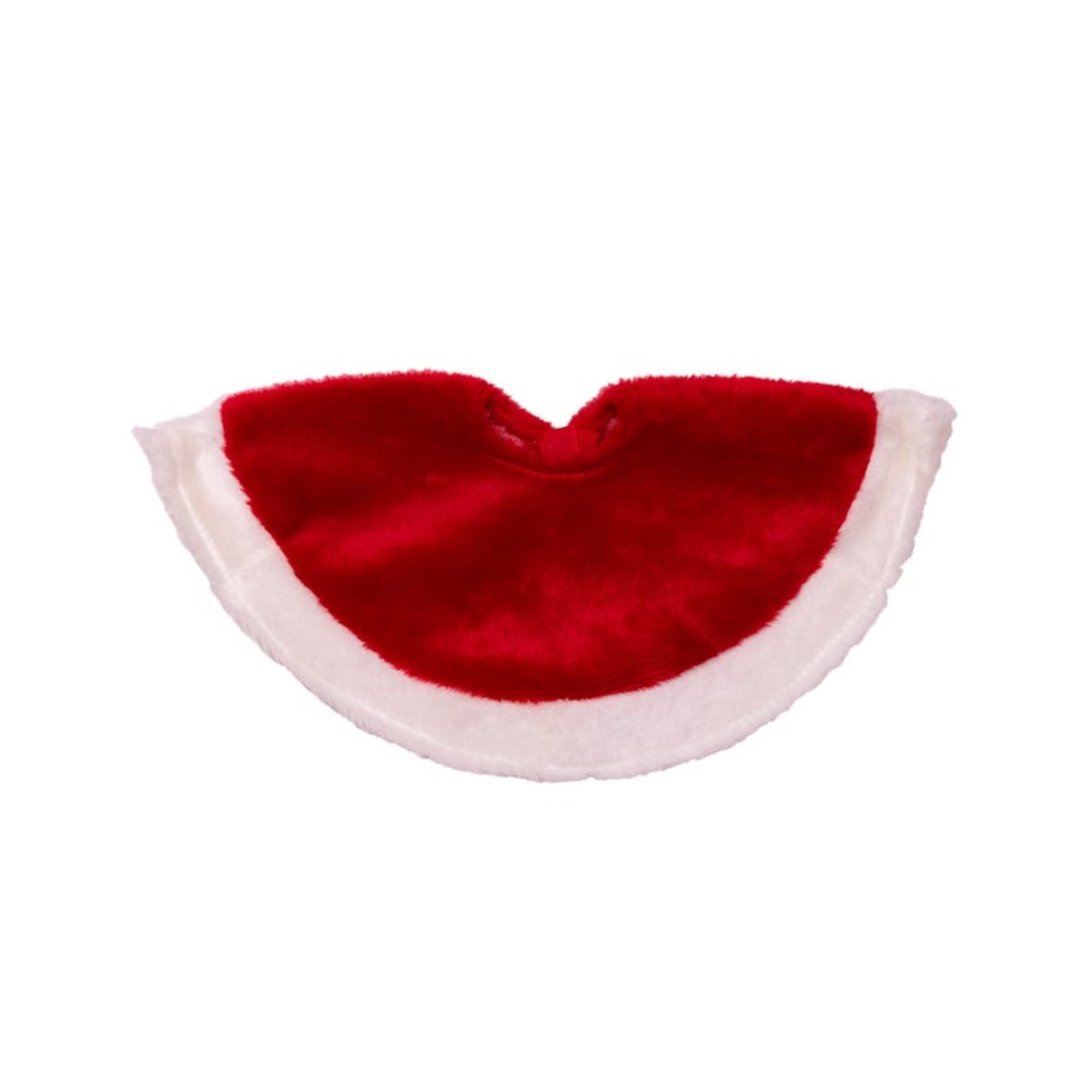 Kurt Adler Miniature Plush Christmas Tree Skirt, Red and White, 15"