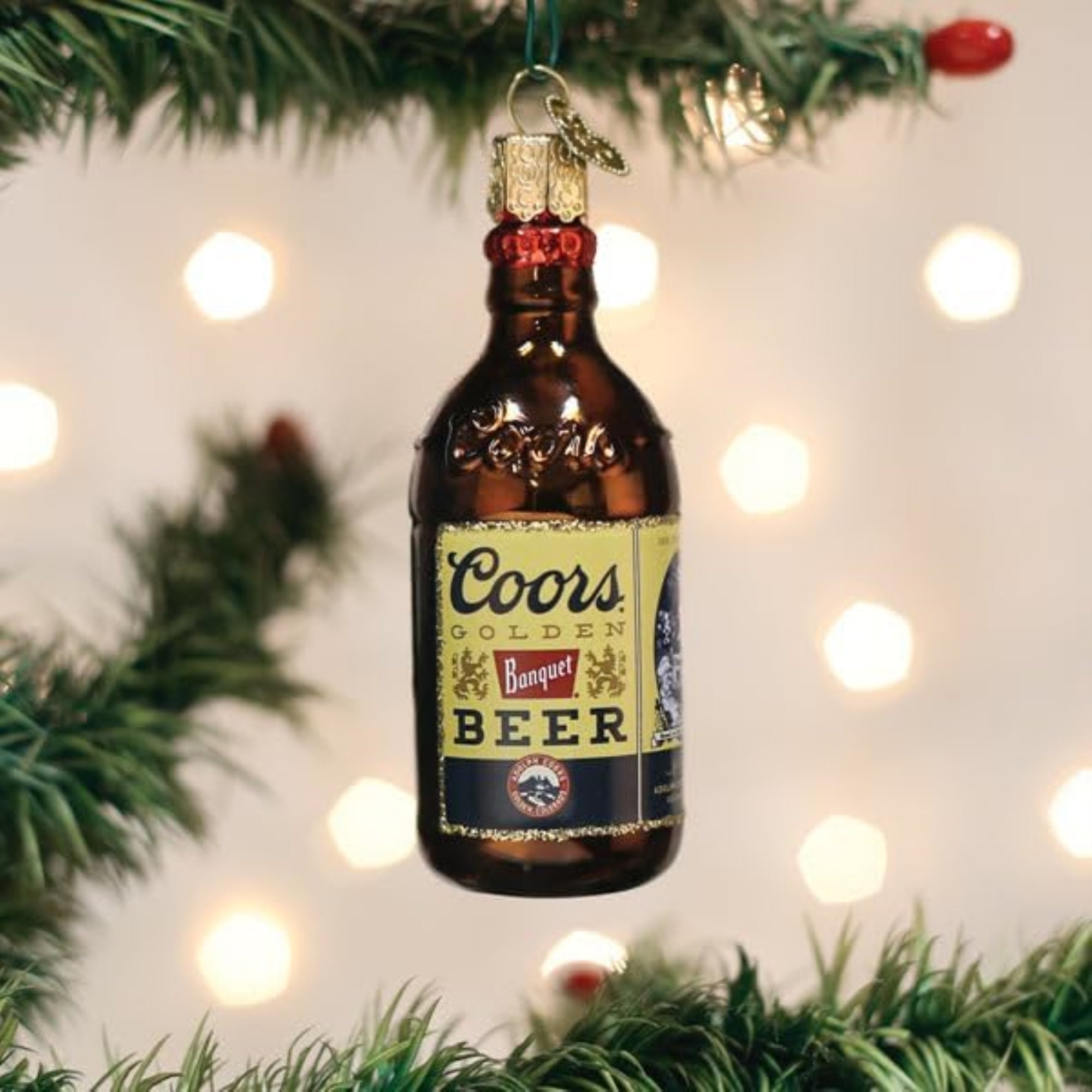 Old World Christmas Blown Glass Ornament for Christmas Tree, Coors Banquet Bottle (with OWC Gift Box)