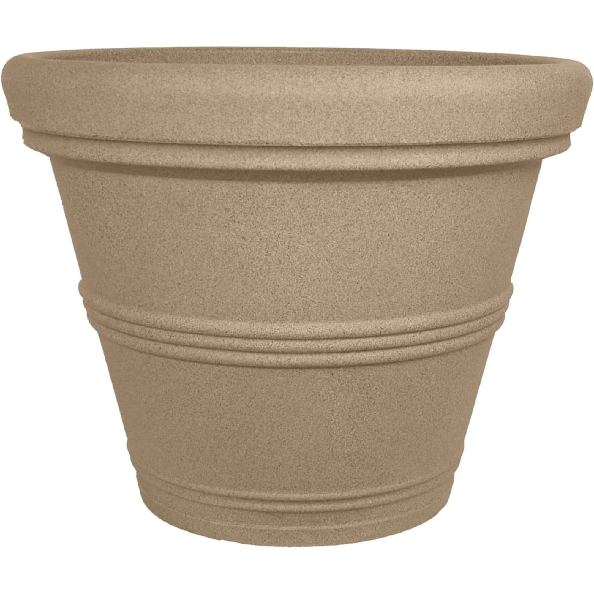 Tusco Products Rolled Rim Round Plastic Planter