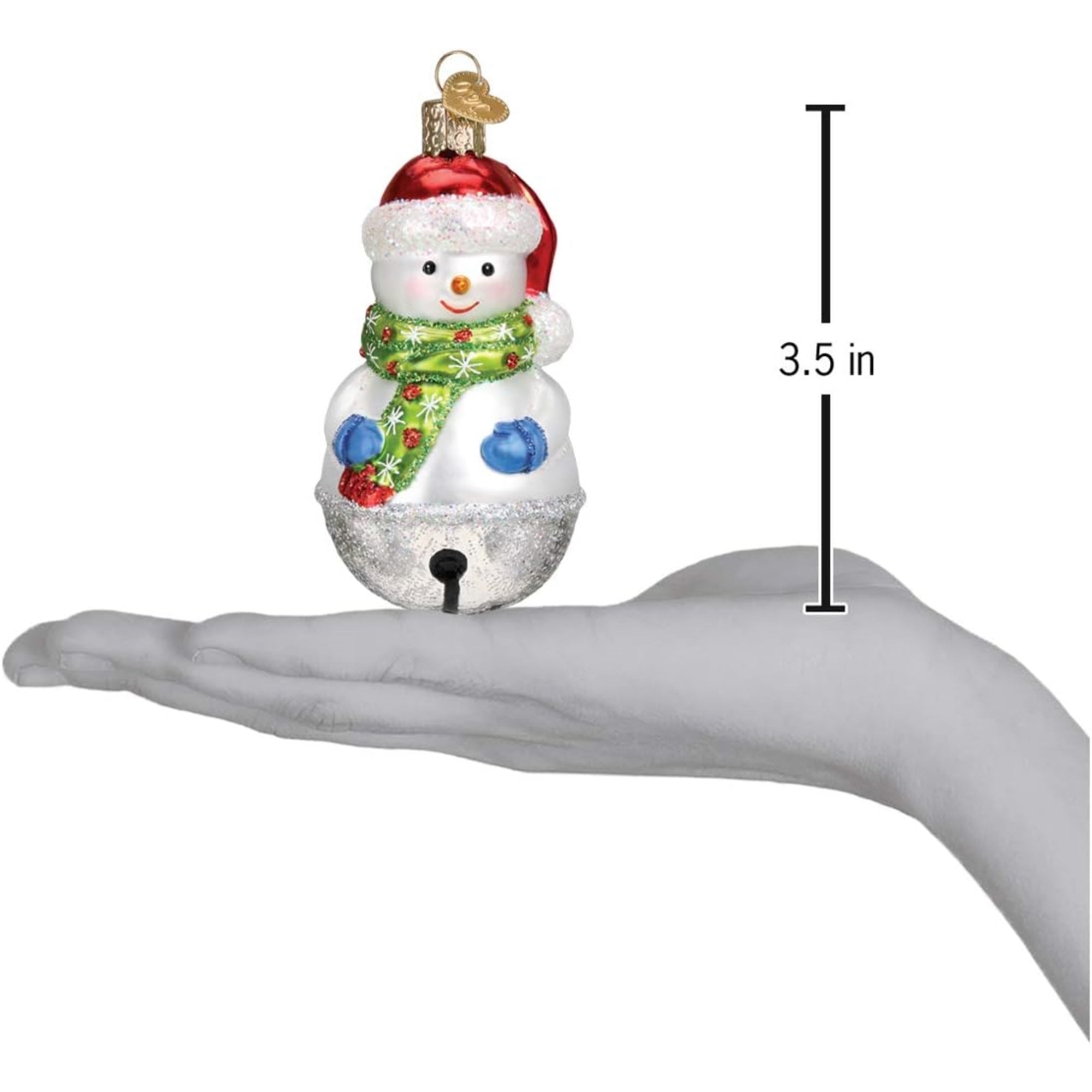 Old World Christmas Blown Glass Ornament for Christmas Tree, Jingle Bell Snowman (with OWC Gift Box)