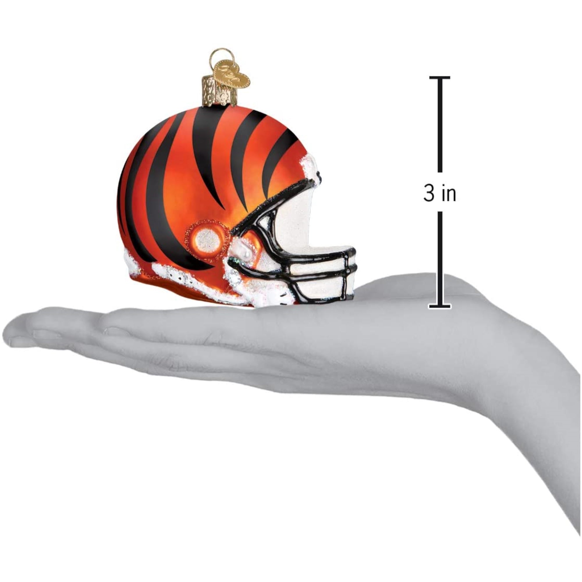 Old World Christmas Blown Glass Ornament for Christmas Tree, Cincinnati Bengals Helmet