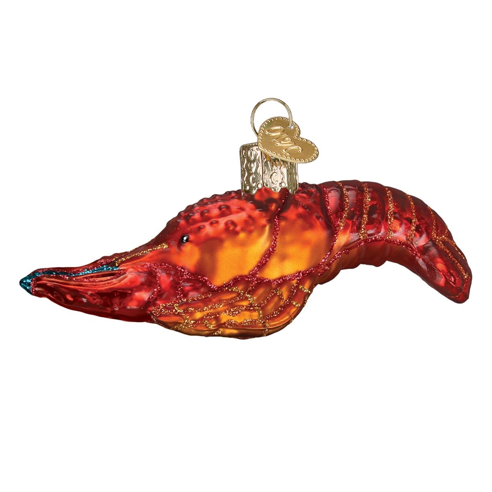 Old World Christmas Blown Glass Ornament for Christmas Tree, Crawfish