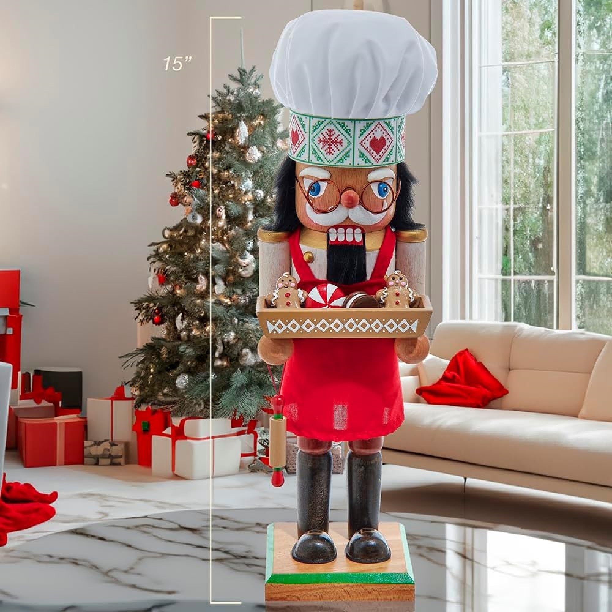 Kurt Adler Wooden Nutcracker Collection, Chef, 15in