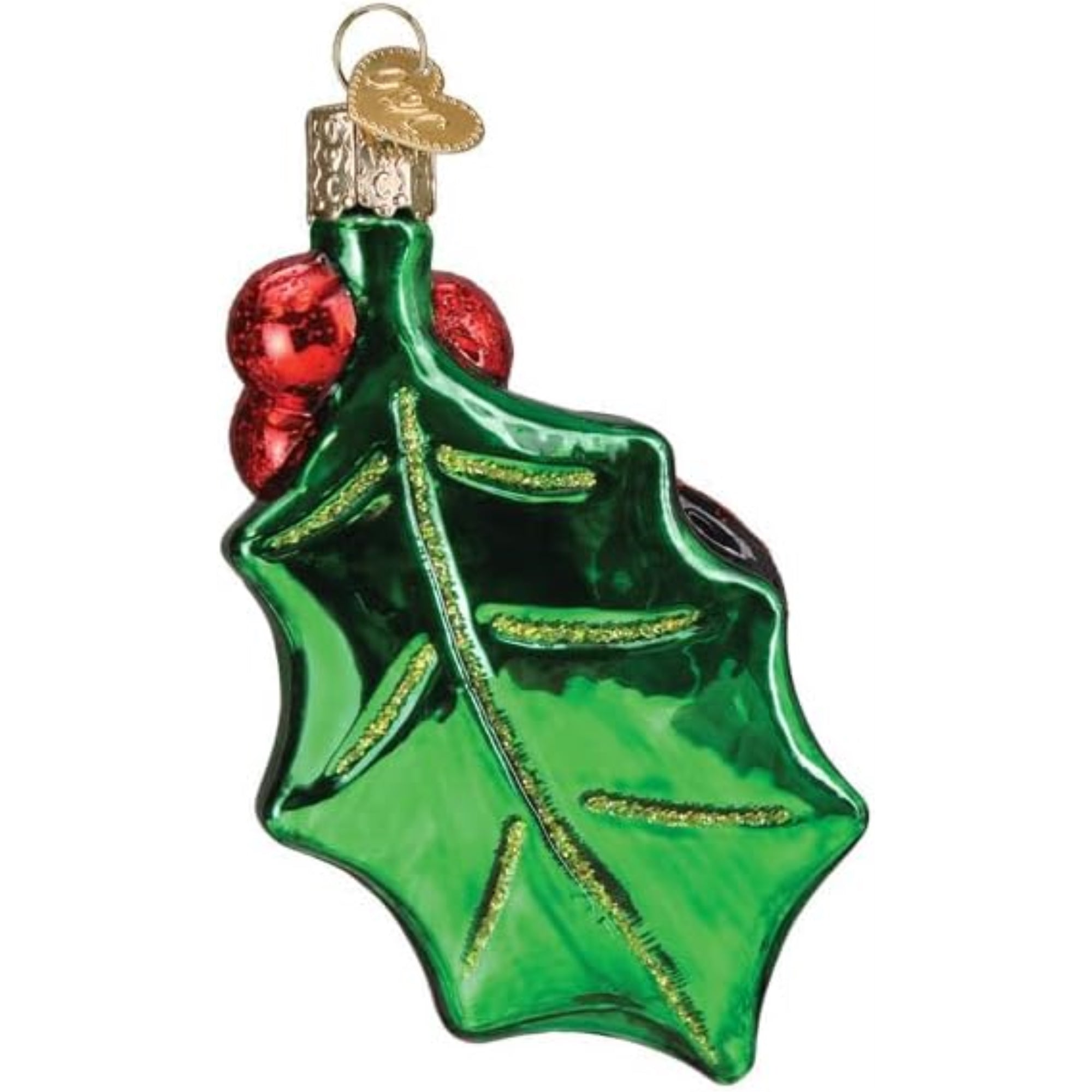 Old World Christmas Blown Glass Ornament for Christmas Tree, Holly Ladybug (with OWC Gift Box)