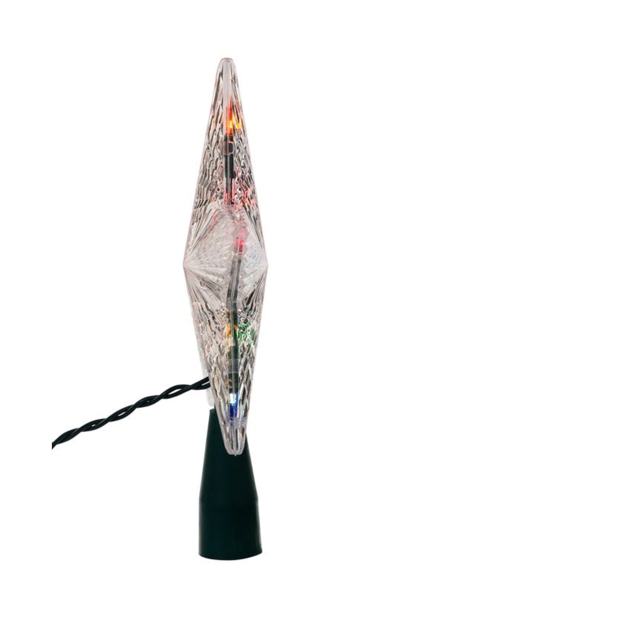 Kurt Adler UL 10-Light Crystal Multicolor Treetop Star, 7"