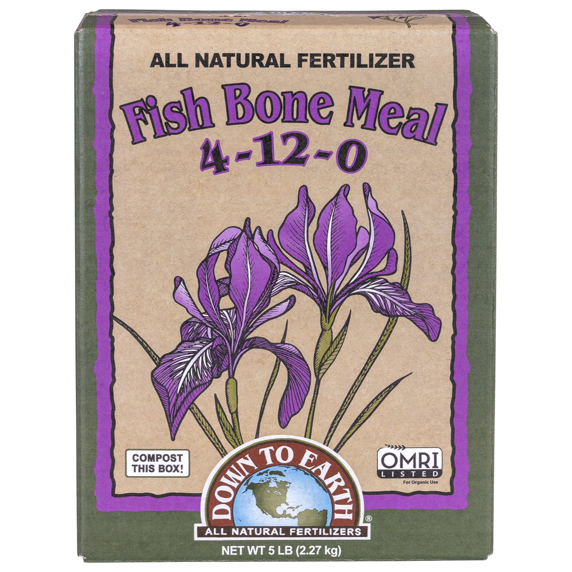 Down to Earth Organic Fish Bone Meal Fertilizer Mix 4-12-0