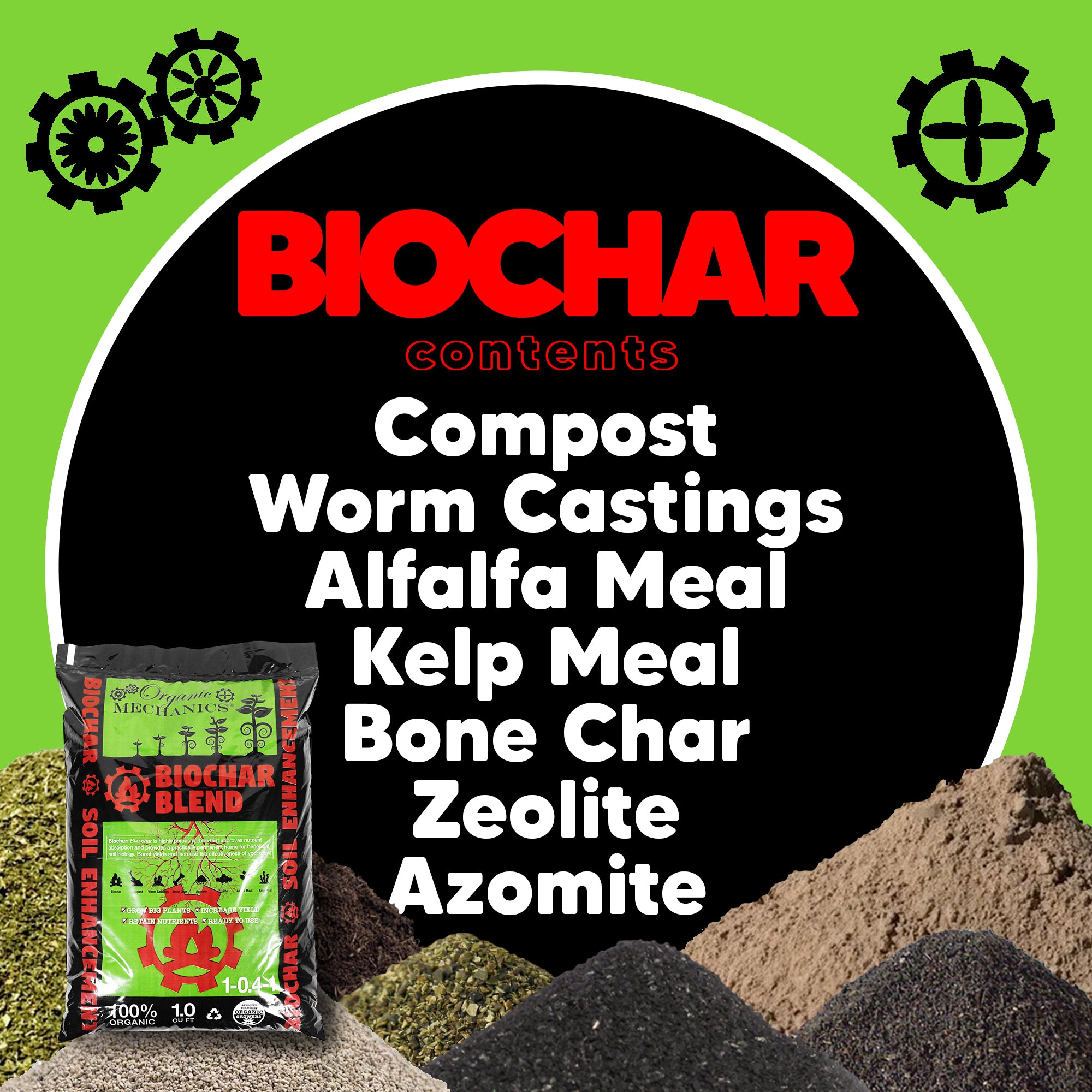 Organic Mechanics Ready To Use Biochar Blend Soil Enhancement, 1 cu ft