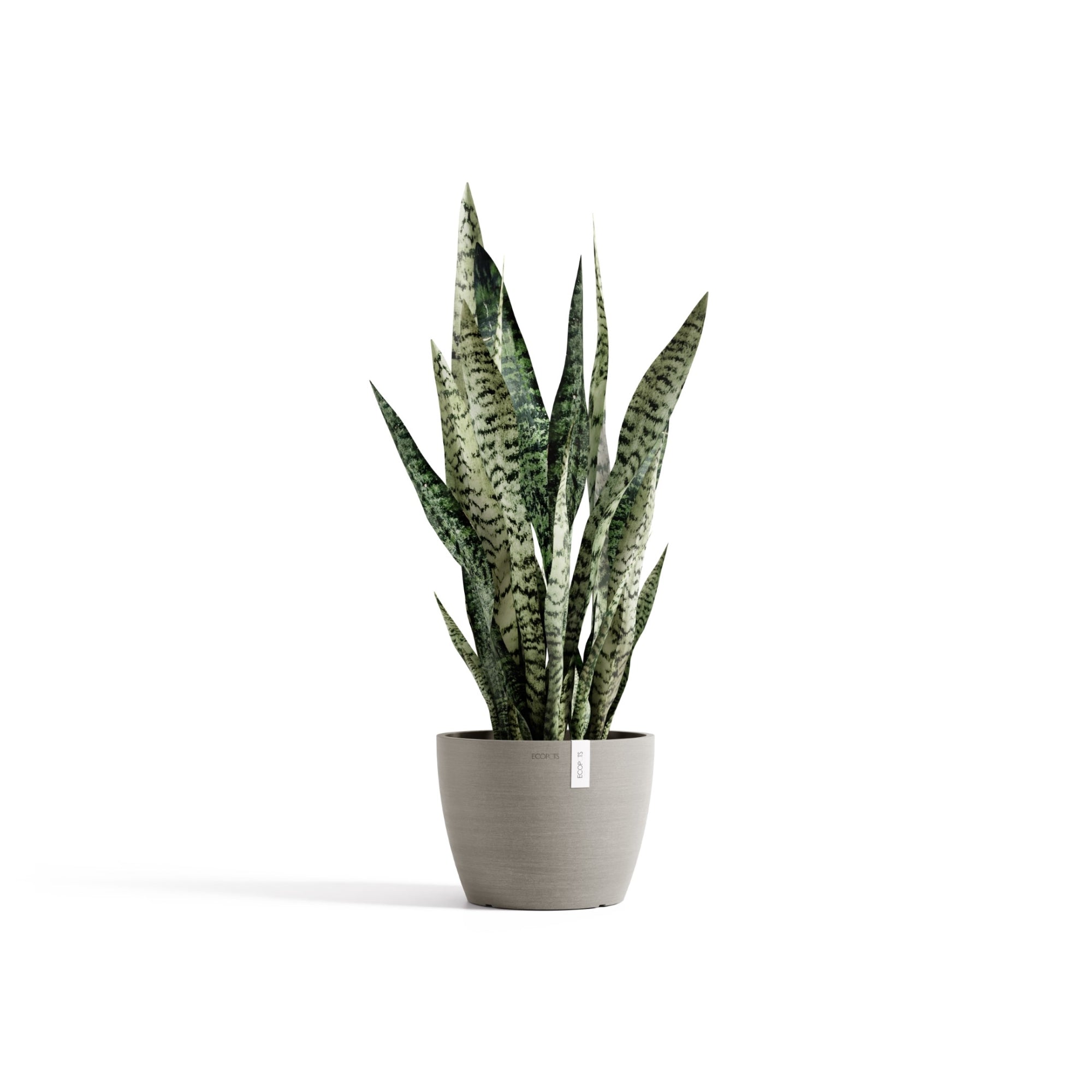 EcoPots Stockholm Durable Indoor/Outdoor Modern Round Recycled Plastic Planter Flower Pot