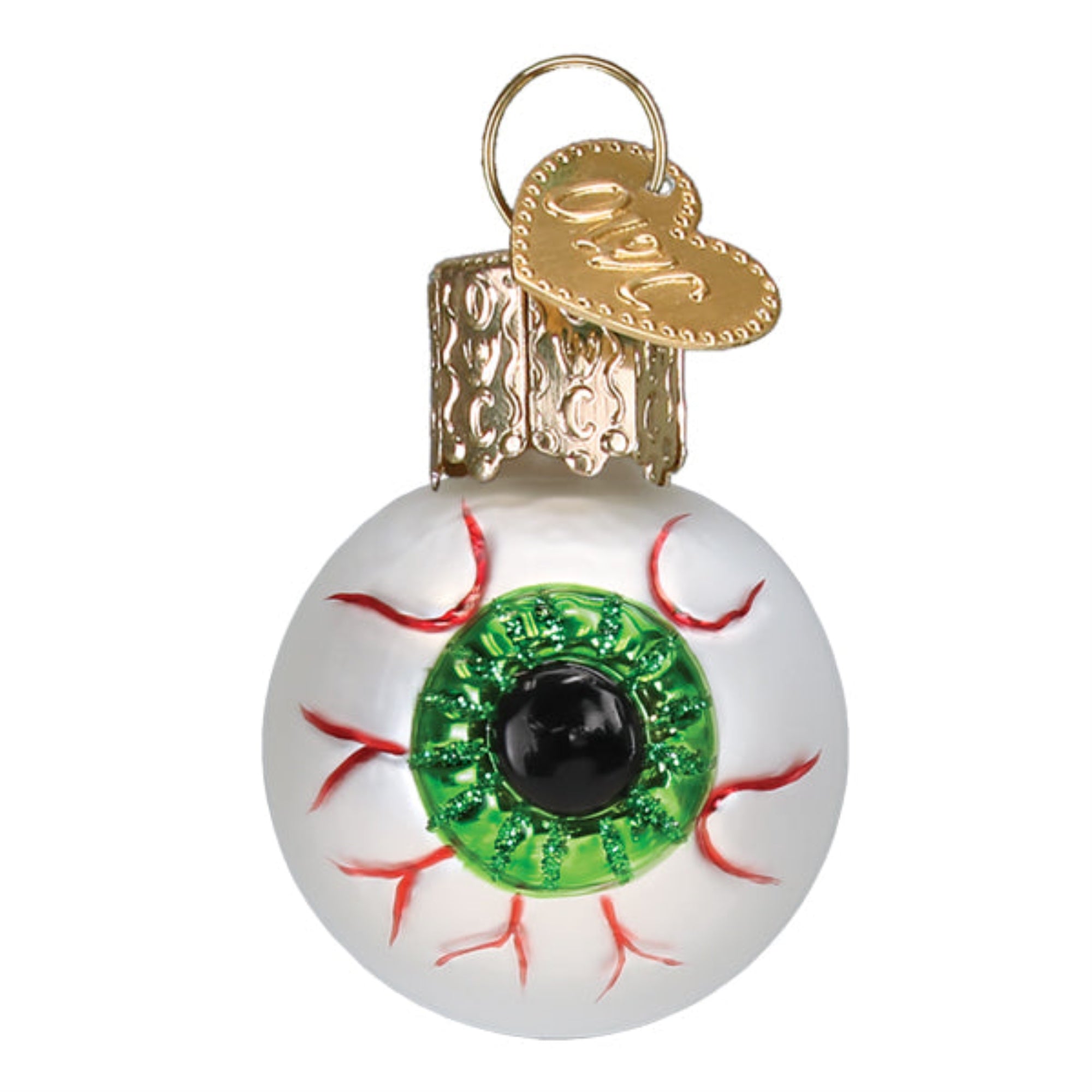 Old World Christmas Blown Glass Ornament for Halloween, Mini Evil Eye (with OWC Gift Box)