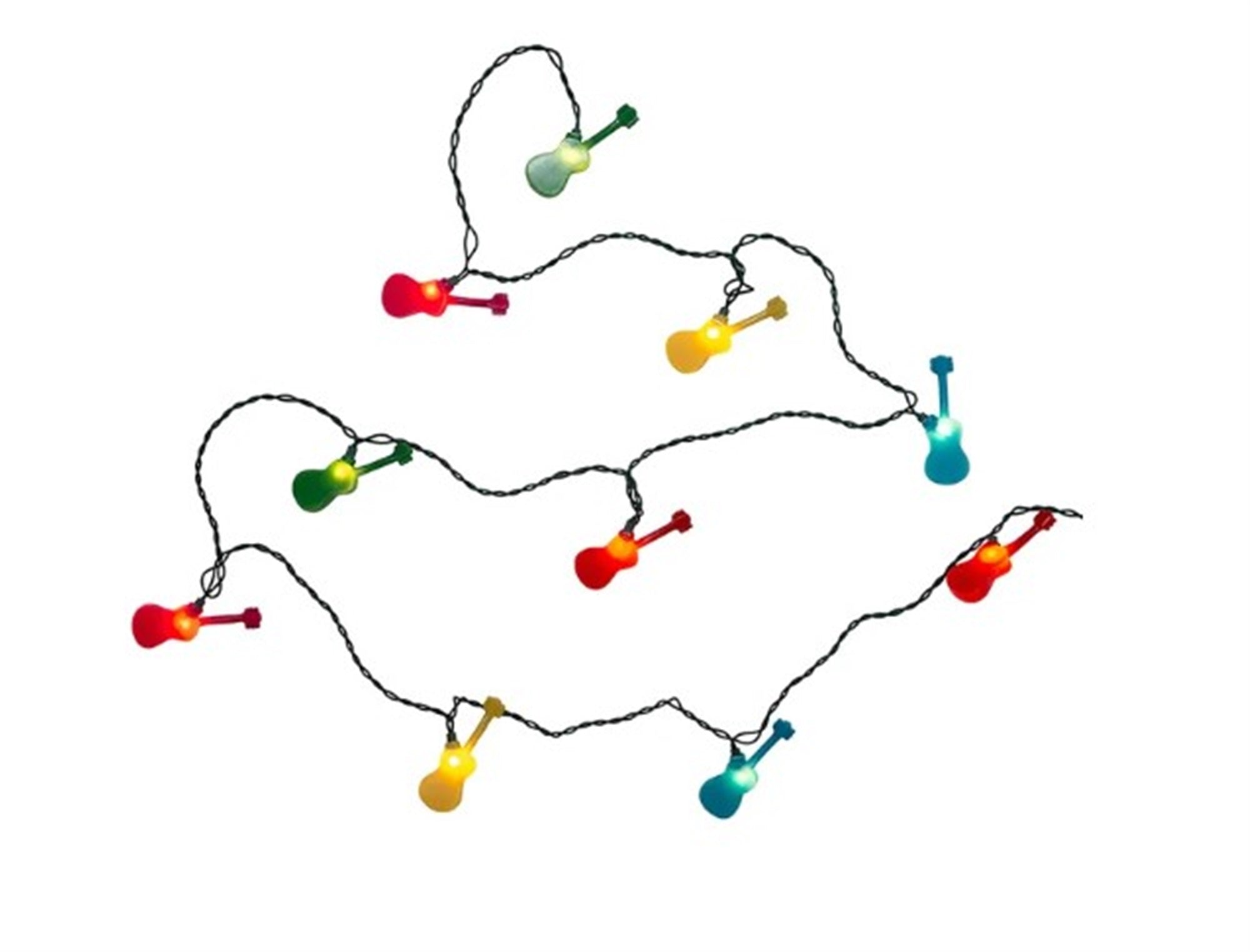 Kurt Adler Indoor/Outdoor Novelty Light Set, 10 UL Listed Incandescent Lights, Guitars, 11.5ft