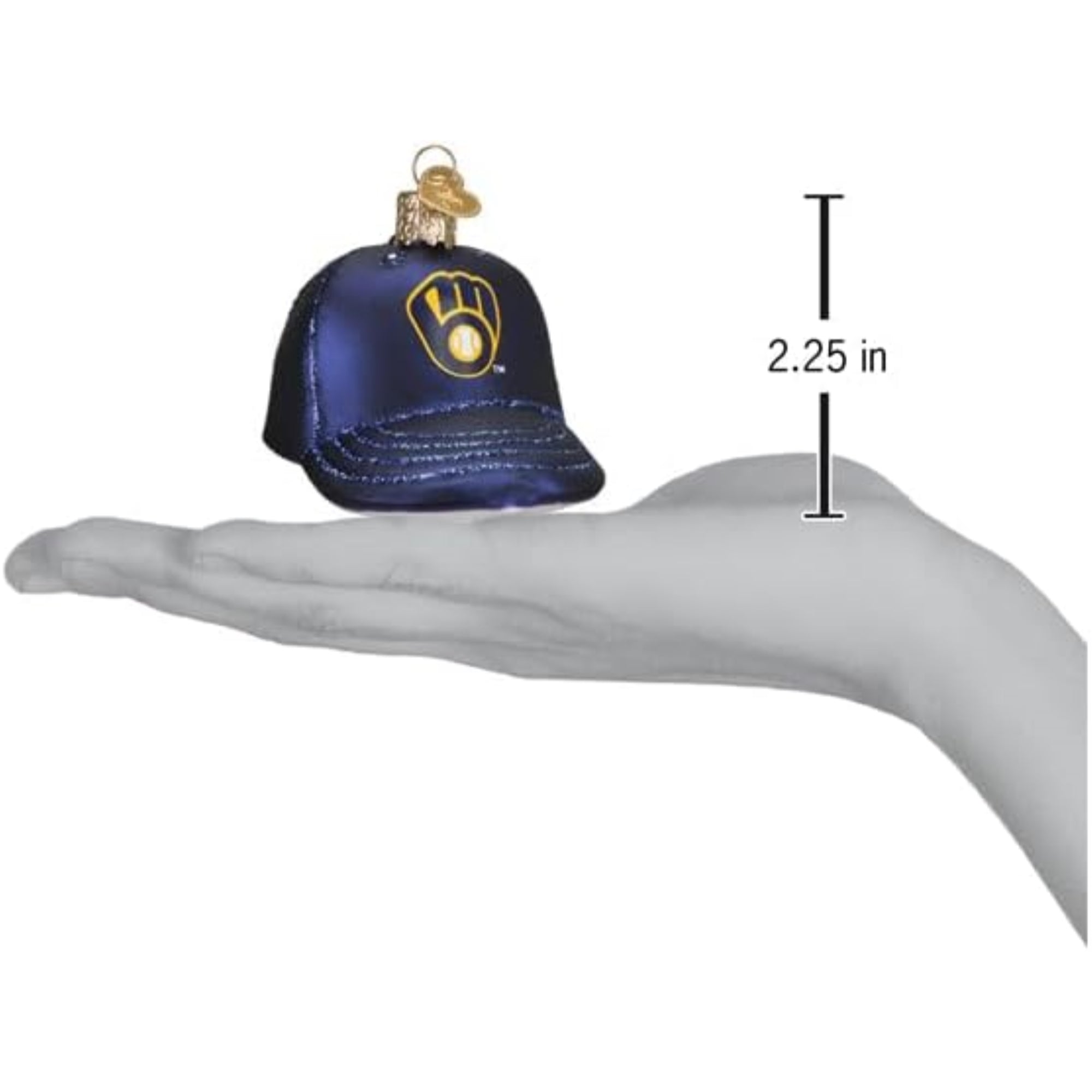 Old World Christmas Blown Glass Ornament for Christmas Tree, Milwaukee Brewers Cap