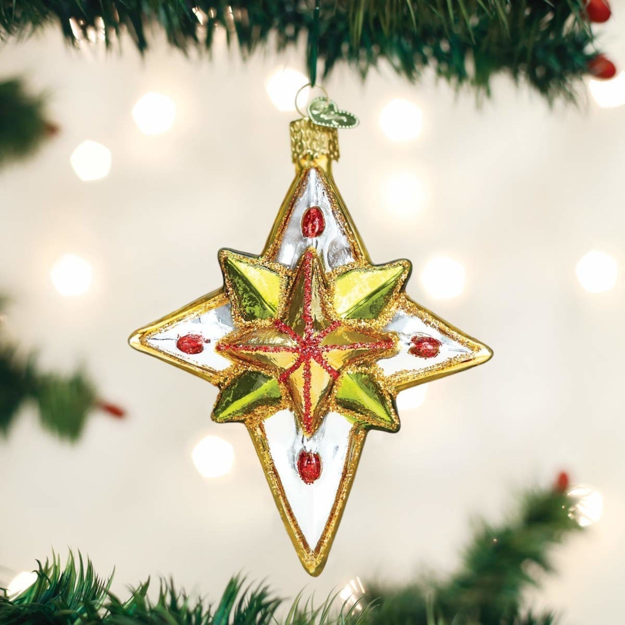 Old World Christmas Blown Glass Ornament for Christmas Tree, Luminous Star