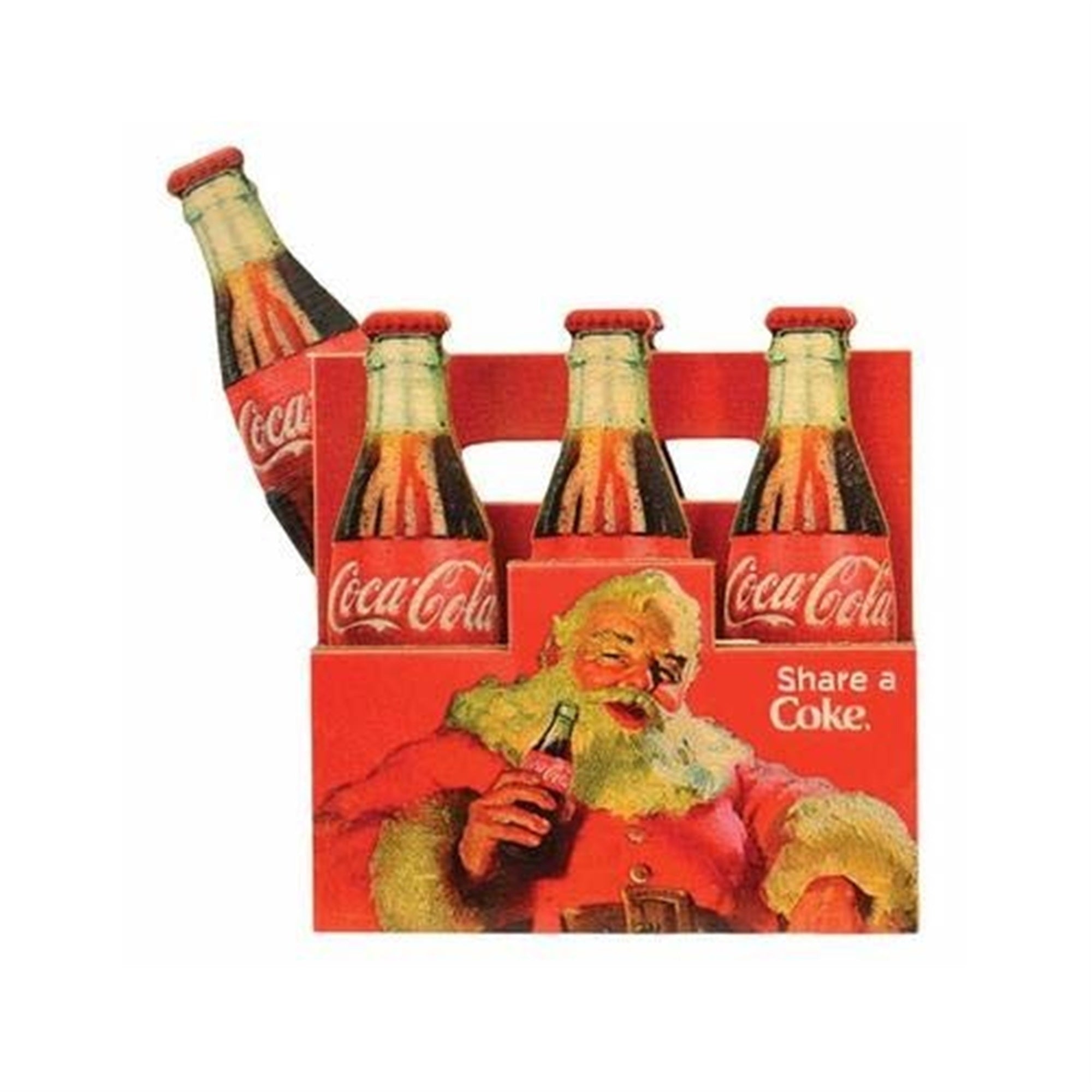 Old World Christmas Ginger Cottage Wooden Ornament for Christmas Tree, Coca-Cola Six Pack