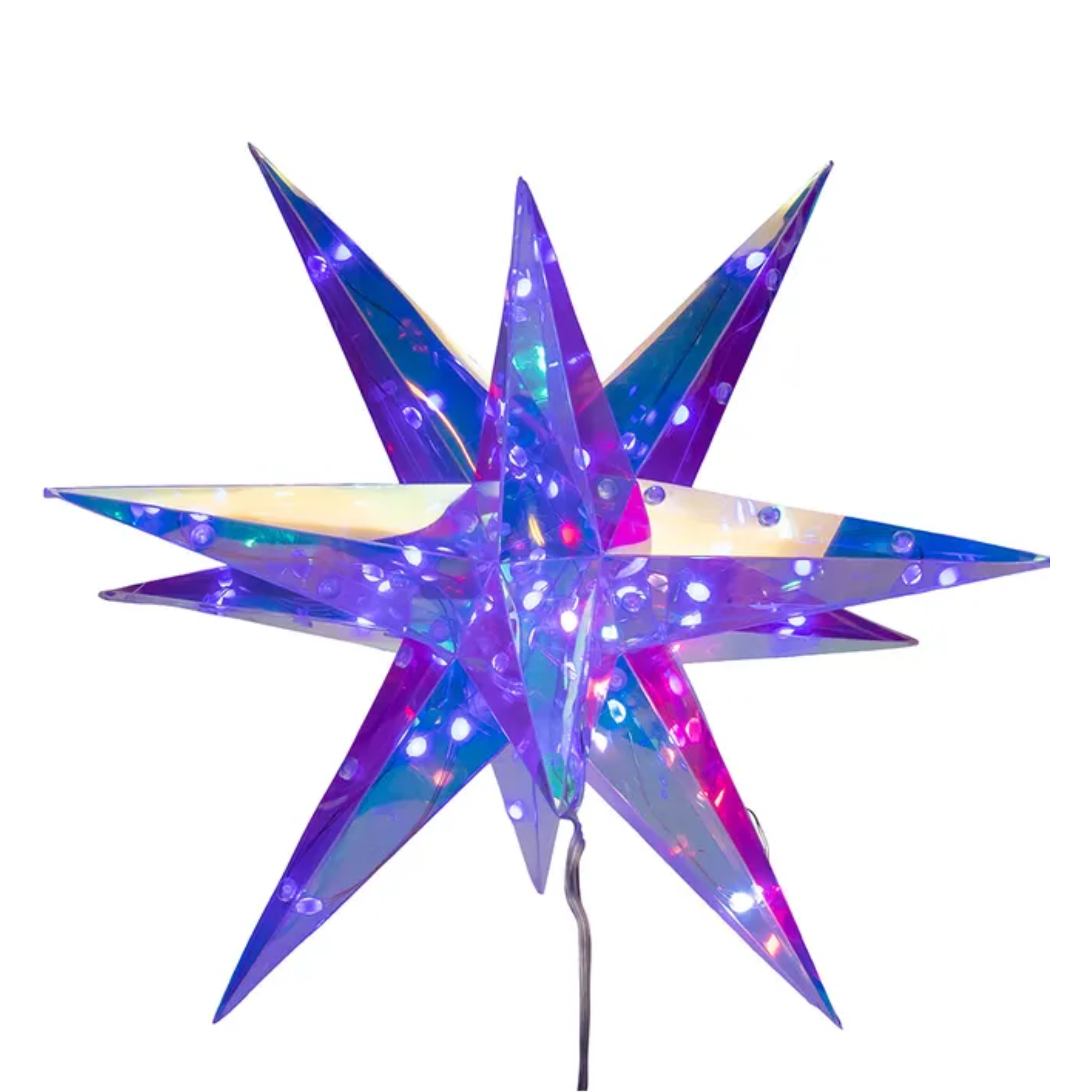 Kurt Adler Pre-Lit Smart Holographic Starburst, 13.25in