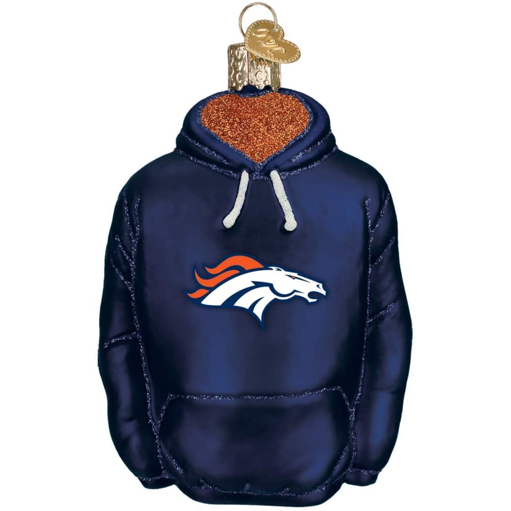 Old World Christmas Blown Glass Ornament for Christmas Tree, Denver Broncos Hoodie