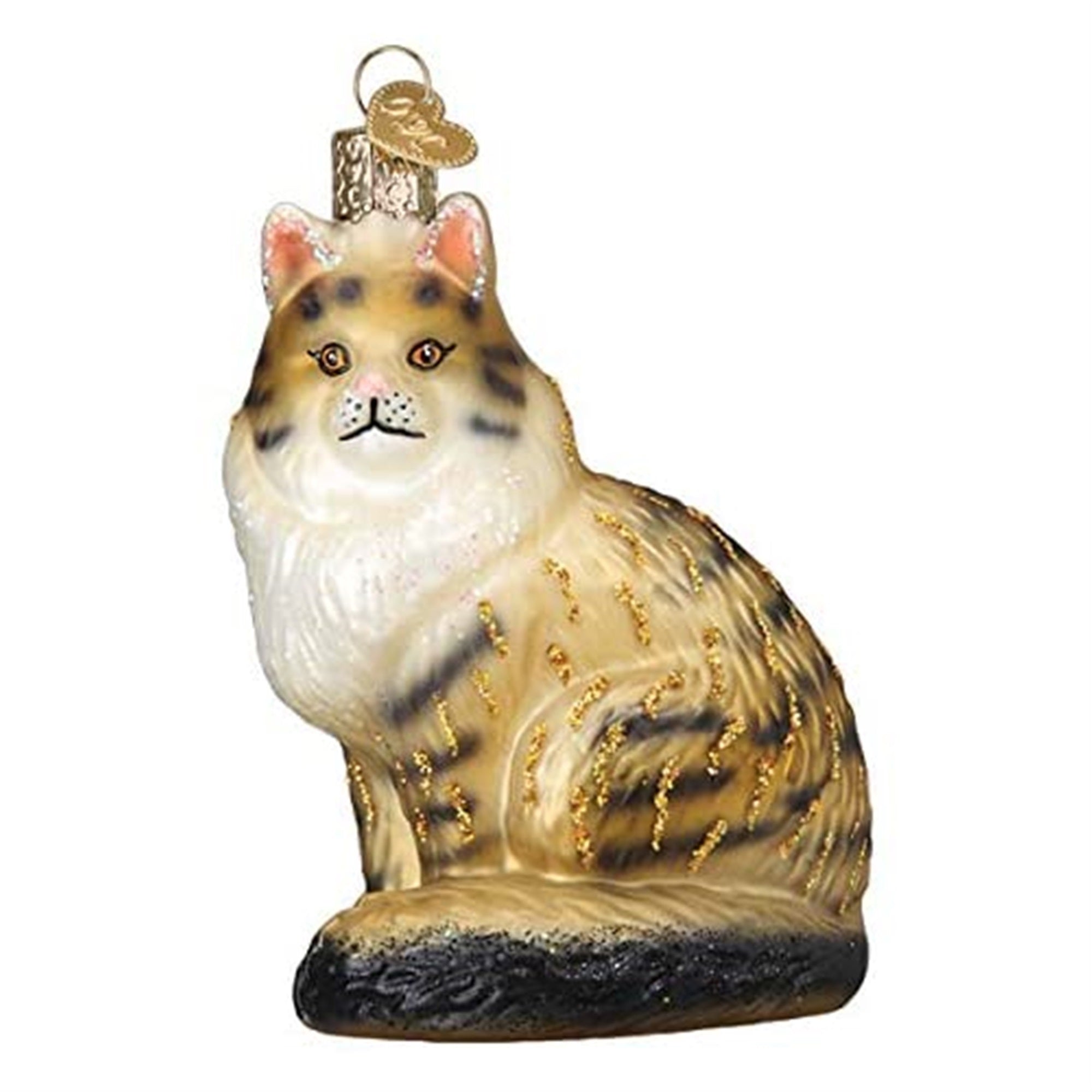 Old World Christmas Blown Glass Ornament for Christmas Tree, Maine Coon Cat